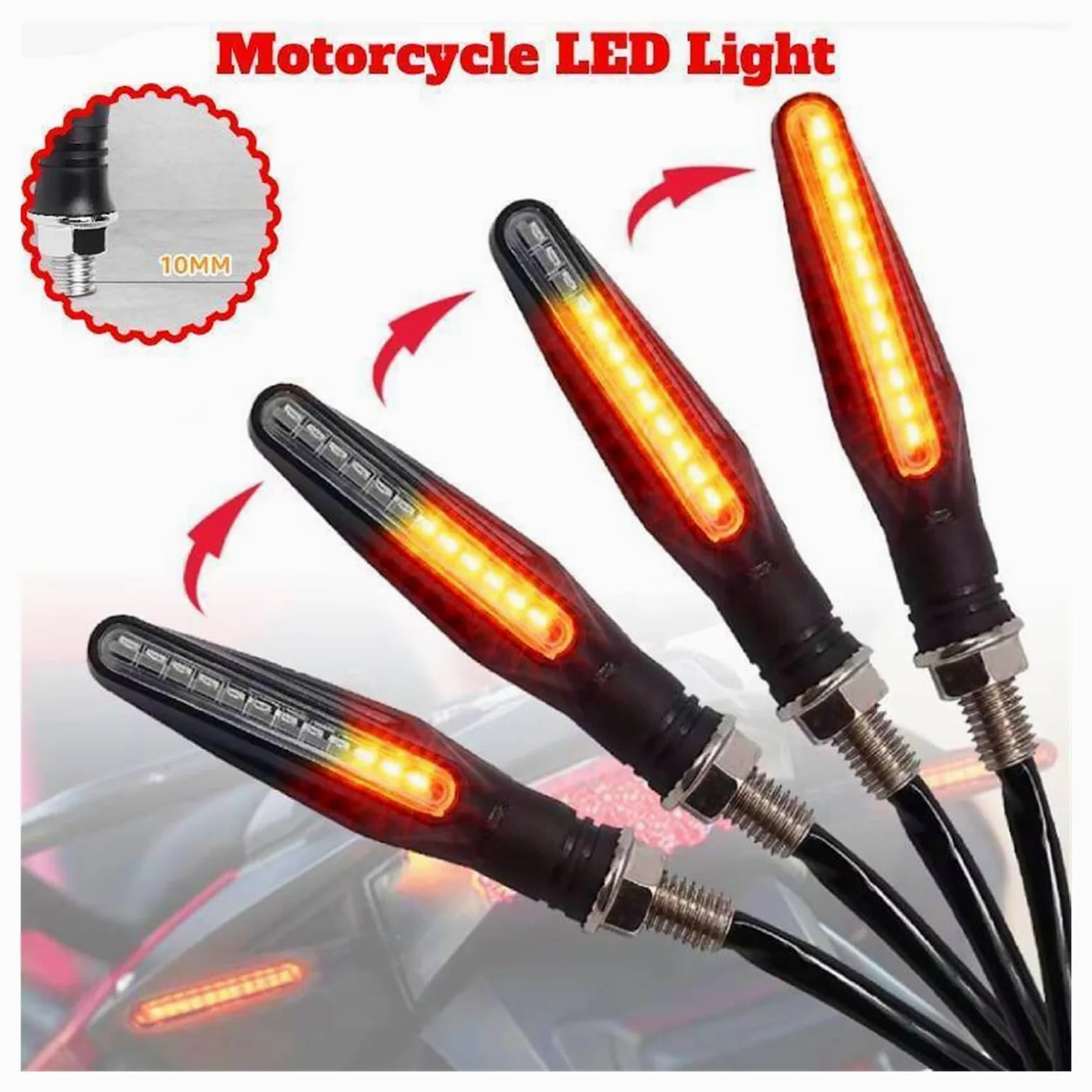 Indicadores de motocicleta Para HONDA Para Hornet 600 CB600F CB599 CB600 CBF600 Intermitente de motocicleta Luces de señalización LED para motocicleta 12led Intermitente Moto Flujo de agua