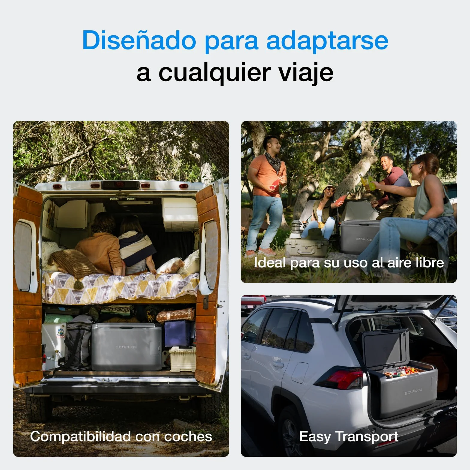 EF ECOFLOW Nevera portátil eléctrica GLACIER Classic 55 L, doble zona con batería 298 Wh, control APP, 39h de enfriamiento sin conexión a la red, carga por CA, solar y vehículo, para camping, viajes