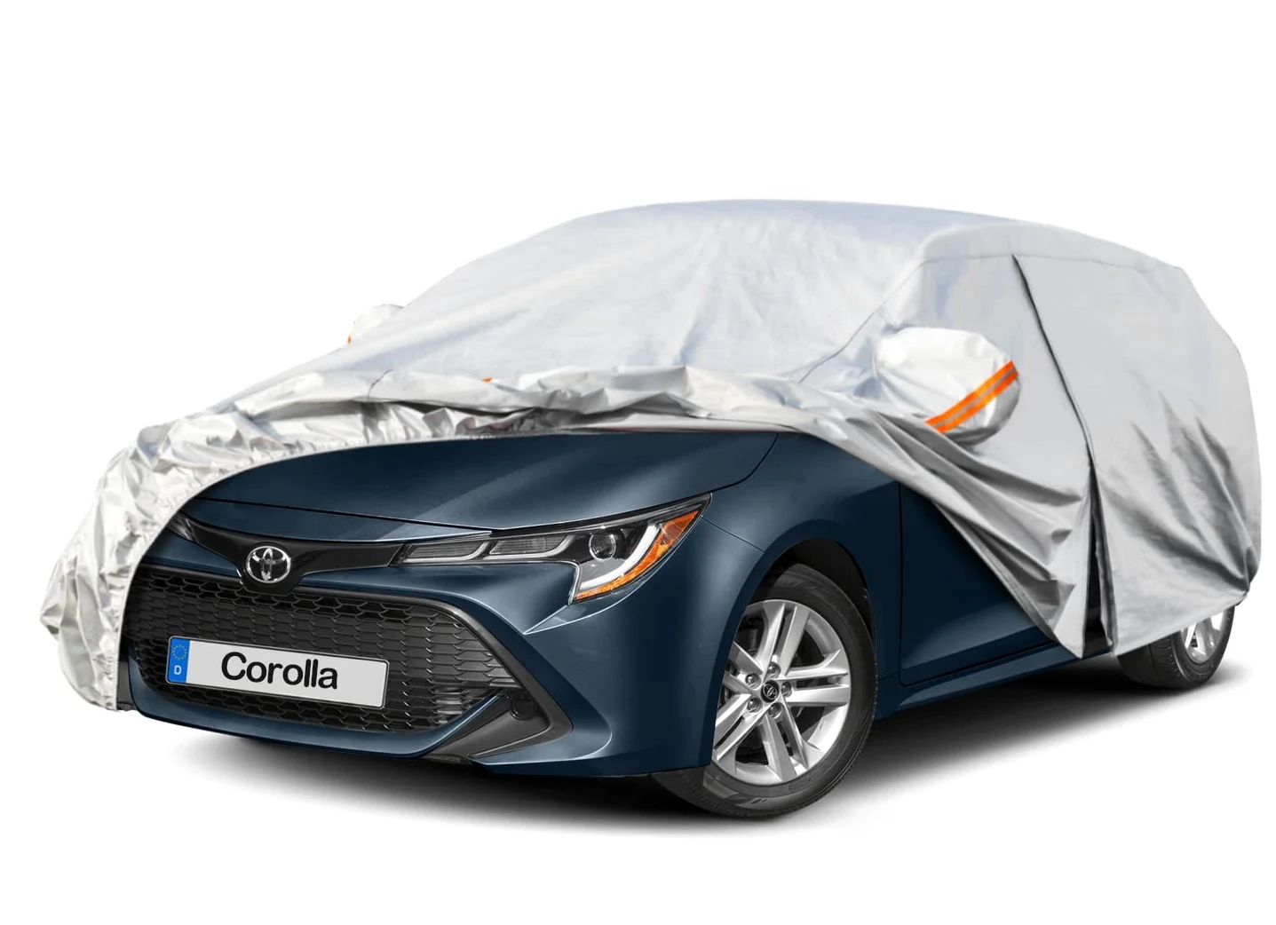 Kayme Funda Coche Hatchback, Compatibles con 1992-2024 Toyota Corolla, Transpirable Anti-UV Antipolvo de 6 Capas, Cubierta para Coche con Cremallera y Forro de Algodón.(Entrega en 3-7 días)