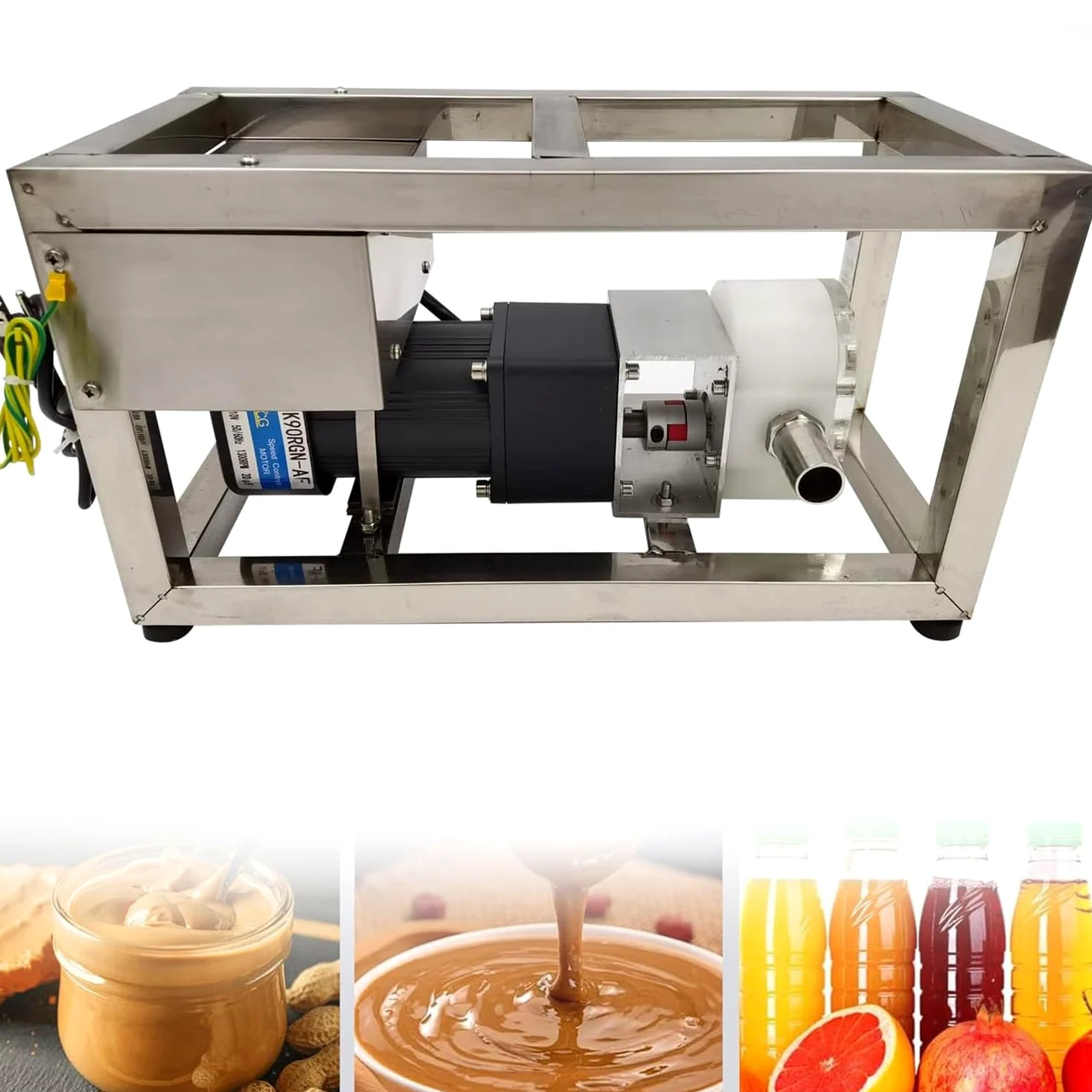 Bomba de Transferencia para Líquidos Alimentarios Viscosos 6-10 L/min - Bomba Eléctrica de Miel y Pasta con Engranajes y Velocidad Ajustable - Equipo de Bombeo con Tubo de 3 m