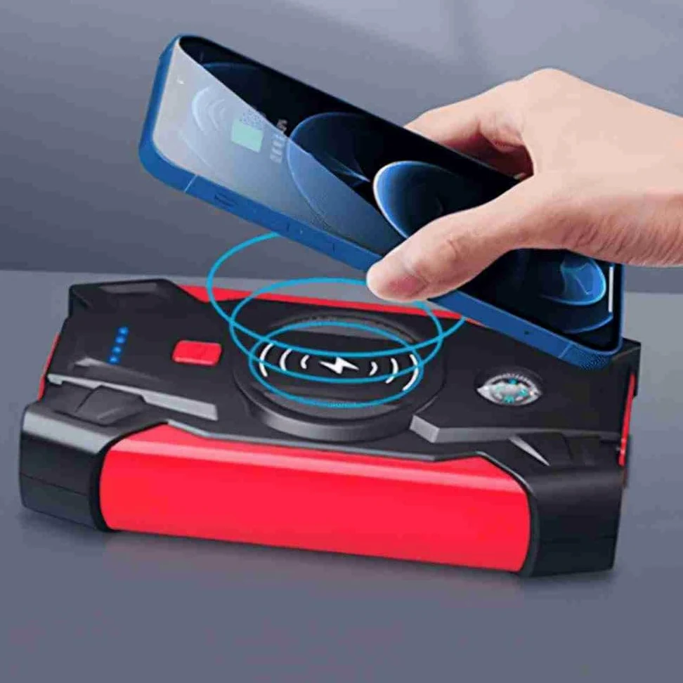Arrancador de Batería de Coche Almalux Q-X7 – 26000 mAh, Compresor de Aire y Cargador Inalámbrico