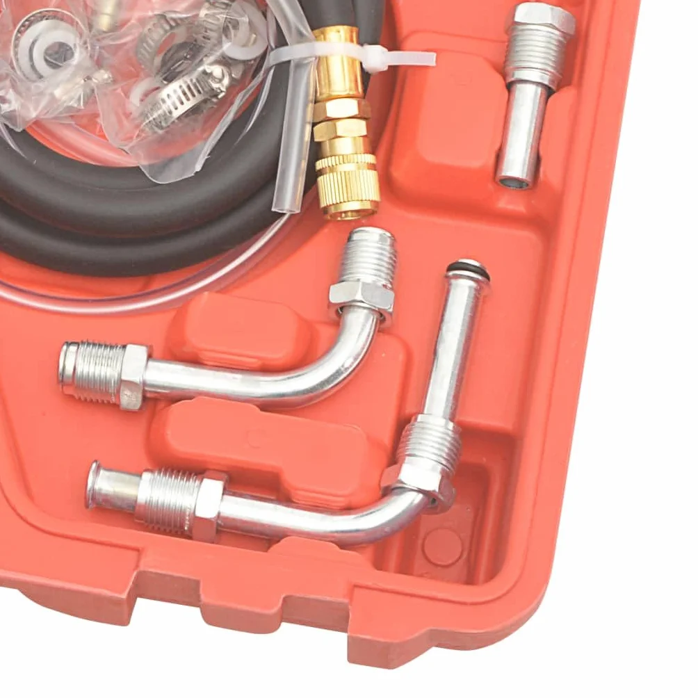 Kit de medidor de presión para inyección de combustible con manómetro, adaptador, manguera, maletín, para coche, camión, sistema de inyección de gasolina, 140 PSI, herramienta duradera