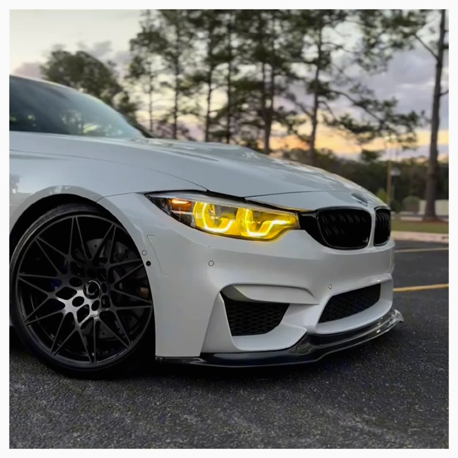 Faros Angel Eyes para coche Para BMW Para M3 Para M4 CSL 4 Series F80 F82 F83 F32 F36 F33 LCI DRL Color Amarillo Dorado Módulo LED Luz Circulación Diurna Anillos halo LED(Yellow)