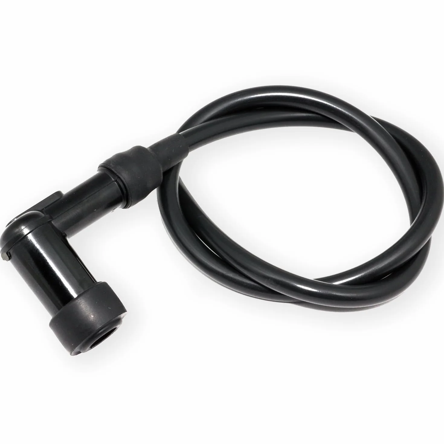 Easyboost Pipa De Bujia Cable Negro 50cm de Bujía Alta Tensión Silicona Resistente para Scooter Aerox Jog-R Moto AM6 Derbi Rieju TZR Beta XP6 RS Bw’s Cortacésped Desbrozadora Sierra Cadena