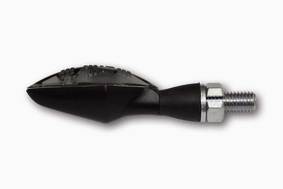 Highsider 203-284 LED-Blinker/Positionsleuchte PEN HEAD DOUBLE, schwarzes Metallgehäuse, getöntes Glas, Paar, E-geprüft.