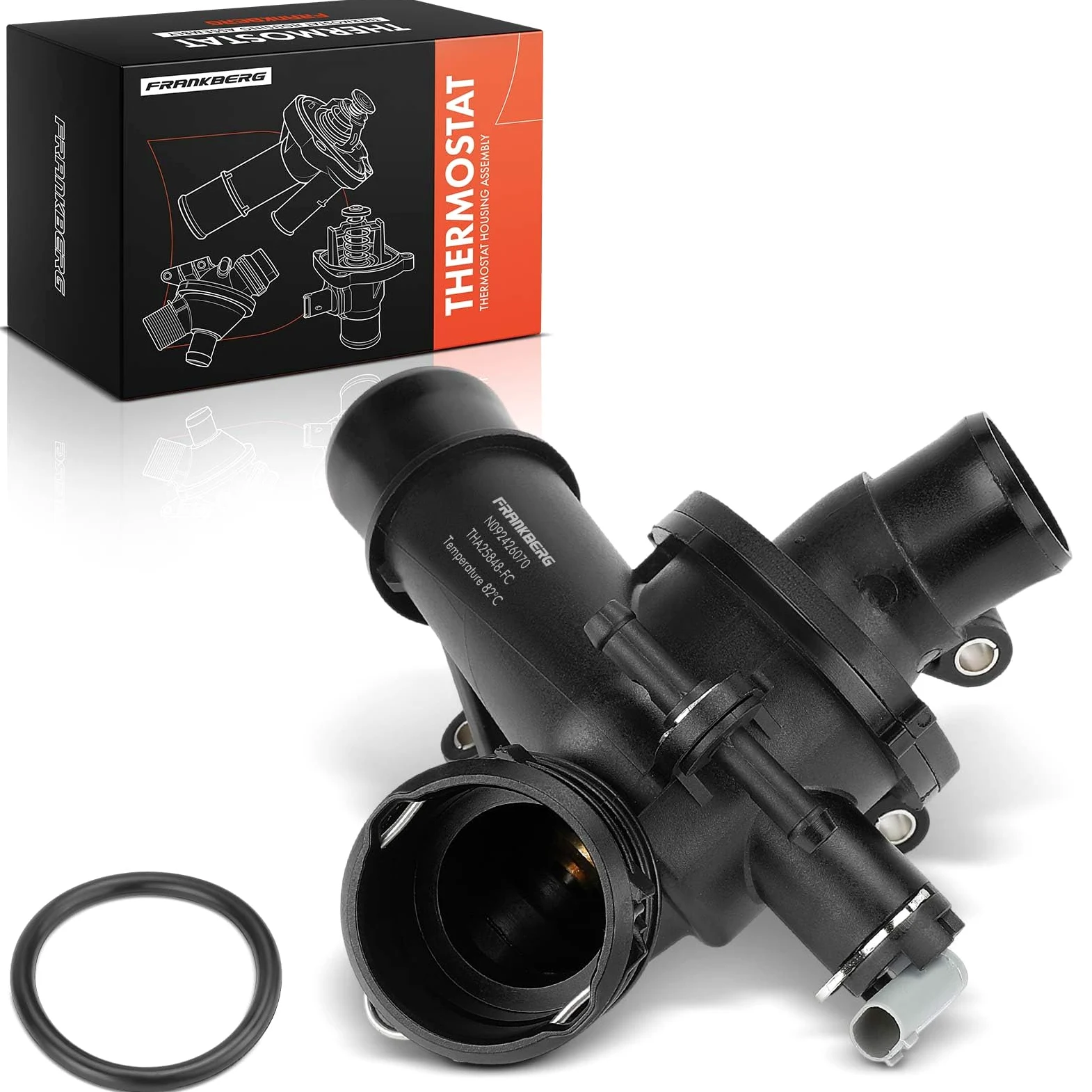 Frankberg Termostato de refrigerante 2 Polos diésel 6512001015 | Compatible con: CLS Shooting Brake X218, GLE W166, Caja Sprinter 3-T B906, Coupé Clase C C204, Sprinter 46-T Caja B906