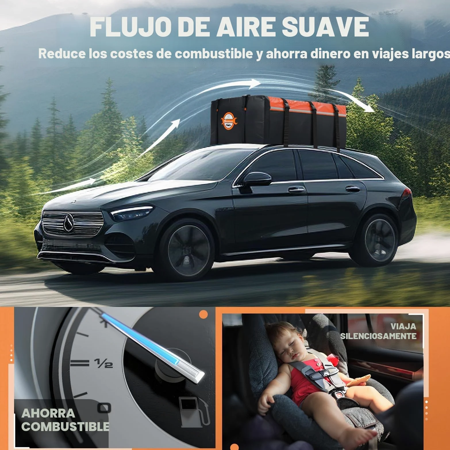 Sailnovo Techo, Coche, Impermeable, Amplio, con 6 Correas estables, Almohadillas Antideslizantes