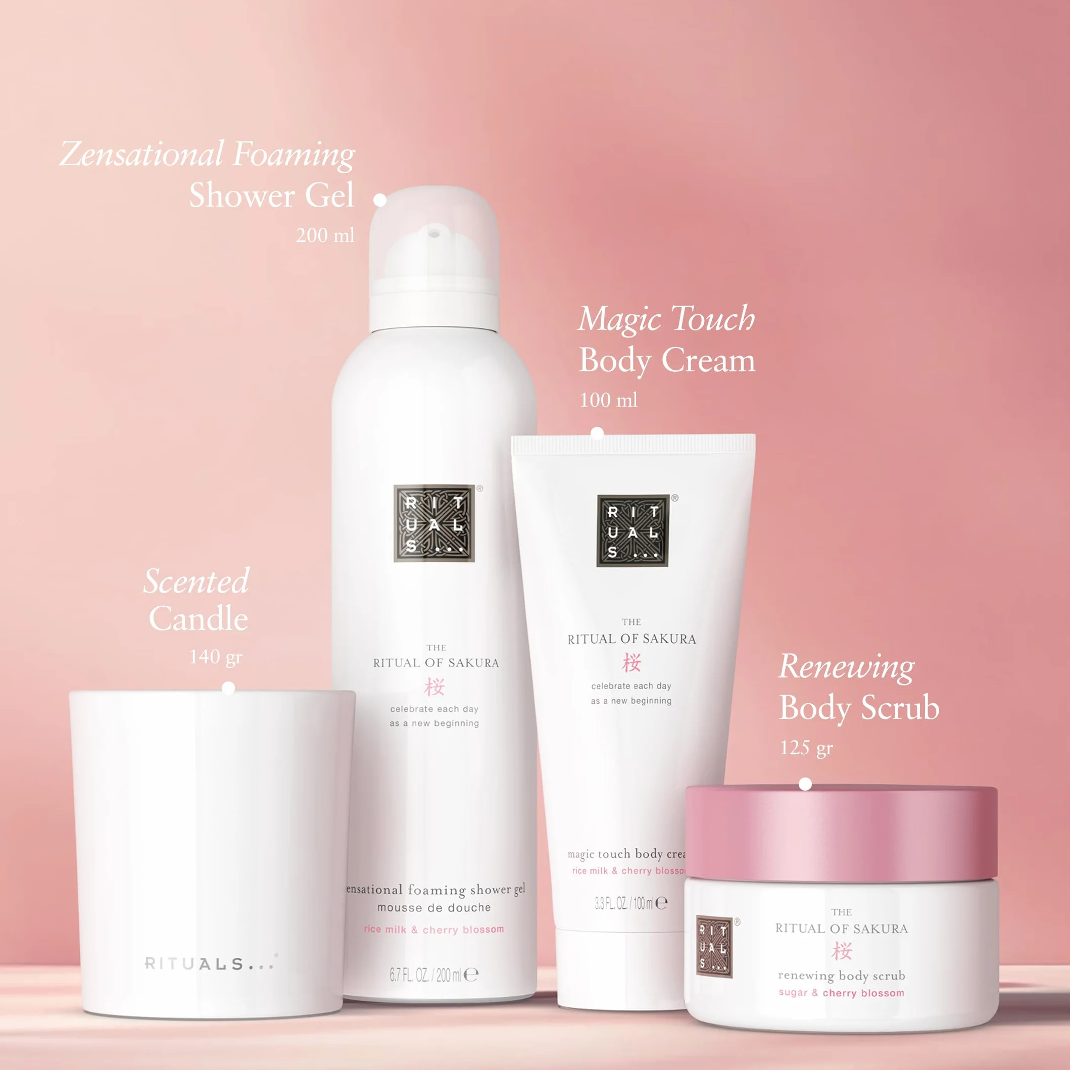 RITUALS Caja de regalo The Ritual of Sakura Medium Set de baño cuidado de la piel leche arroz flor cerezo