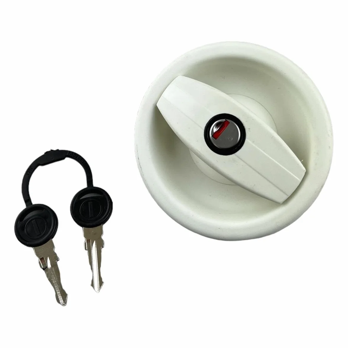 CR-MOESANCO® Cerradura Autocaravana Exterior e Interior | Cierre Puerta Caravana y Camper 30-40mm Compatible con Zadi | Kit Completo Ambidiestro Anti-UV con 2 Llaves y Junta | Ø110mm Blanco