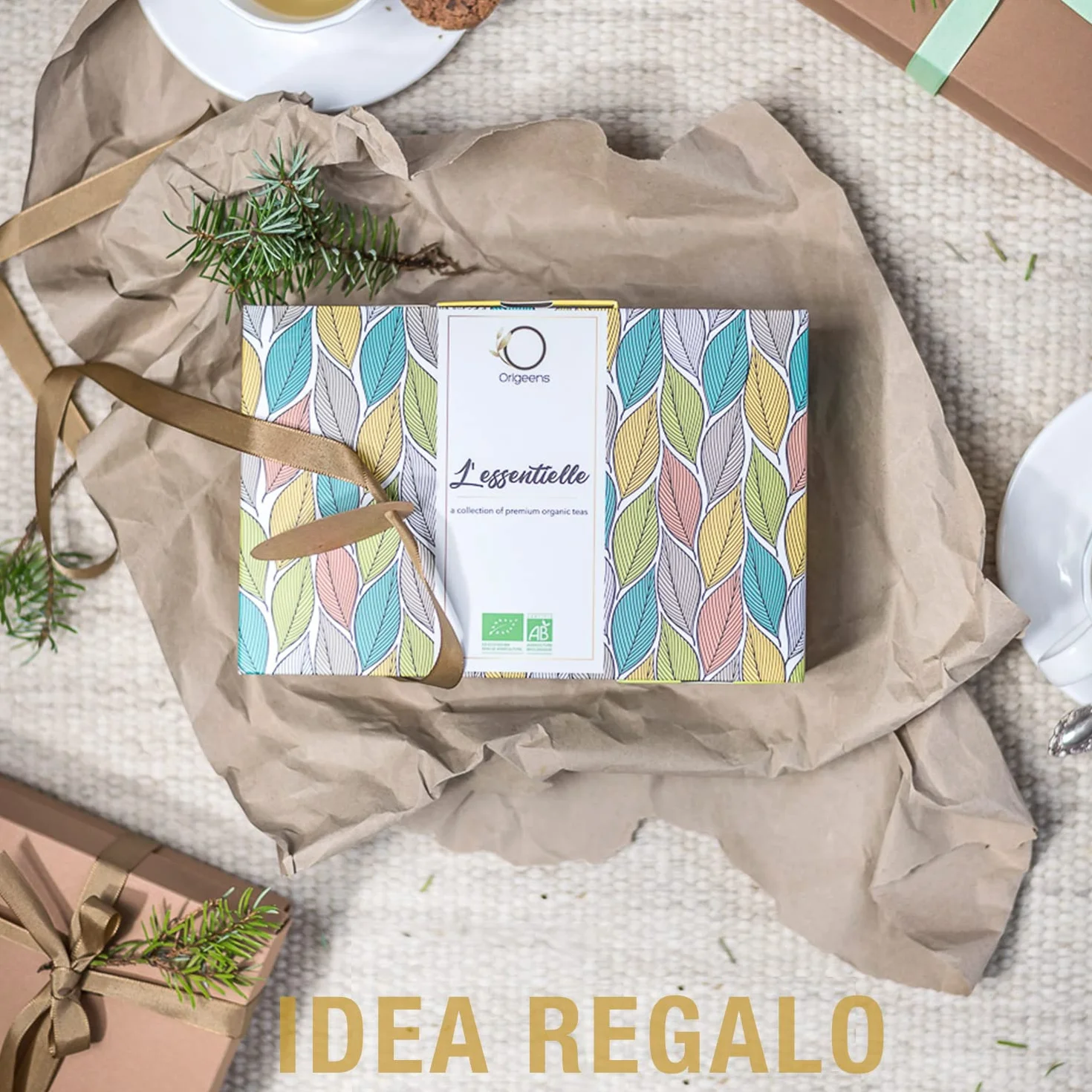 ORIGEENS TE ORGANICO Caja té Orgánico Surtido premium 6 sabores Caja Regalo 48 bolsitas piramidales