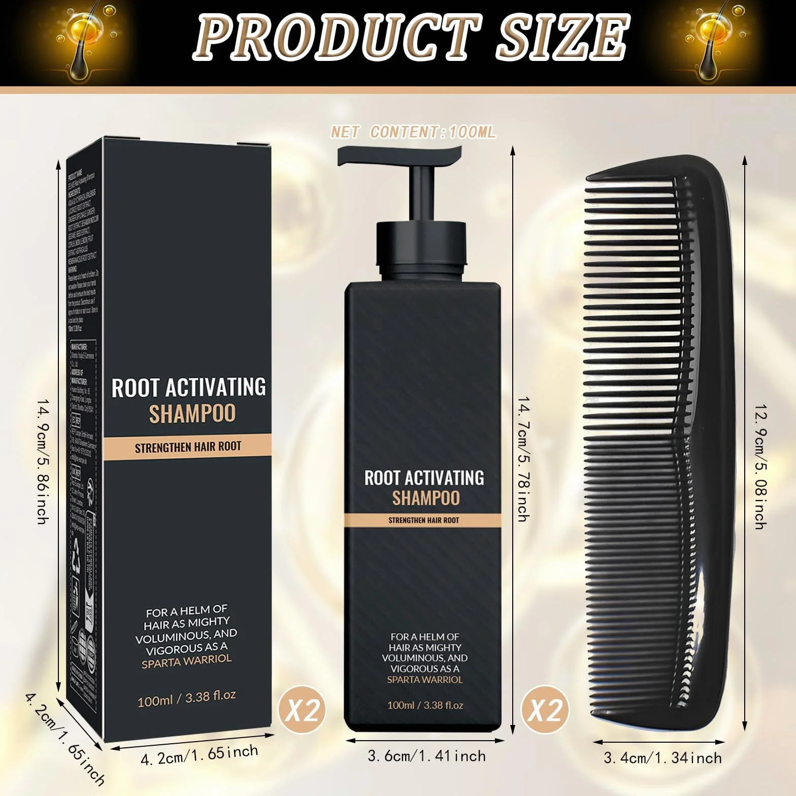 Spart Root Activator Shampoo 2 Piezas Champú Activador de Raíces Ingredientes Botánicos Suaves