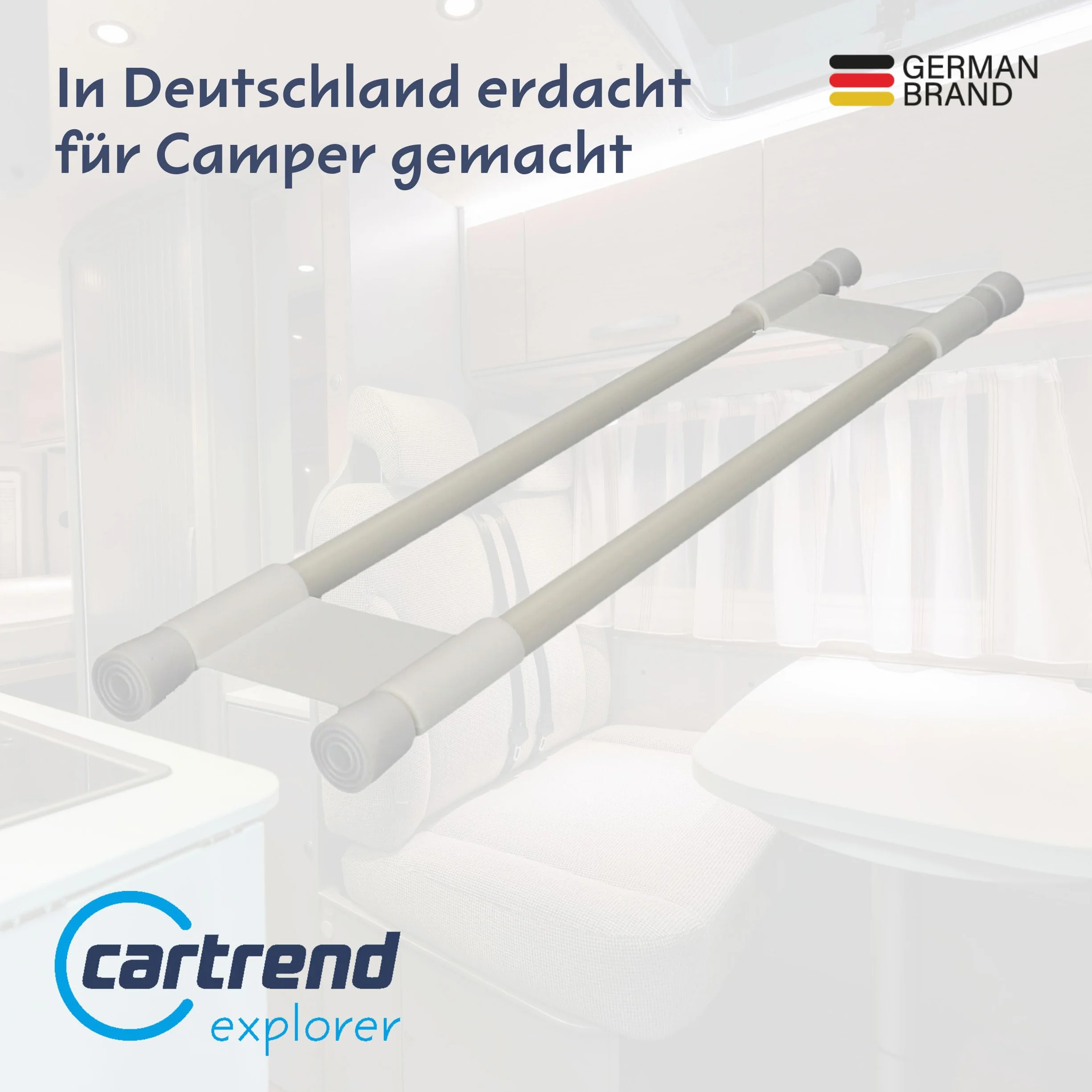 cartrend Caravan 10242 - Barras Dobles para asegurar estanterías, armarios, caravanas, Casas rodantes, campamentos, Casas y Barcos, Medidas 41 a 71 cm