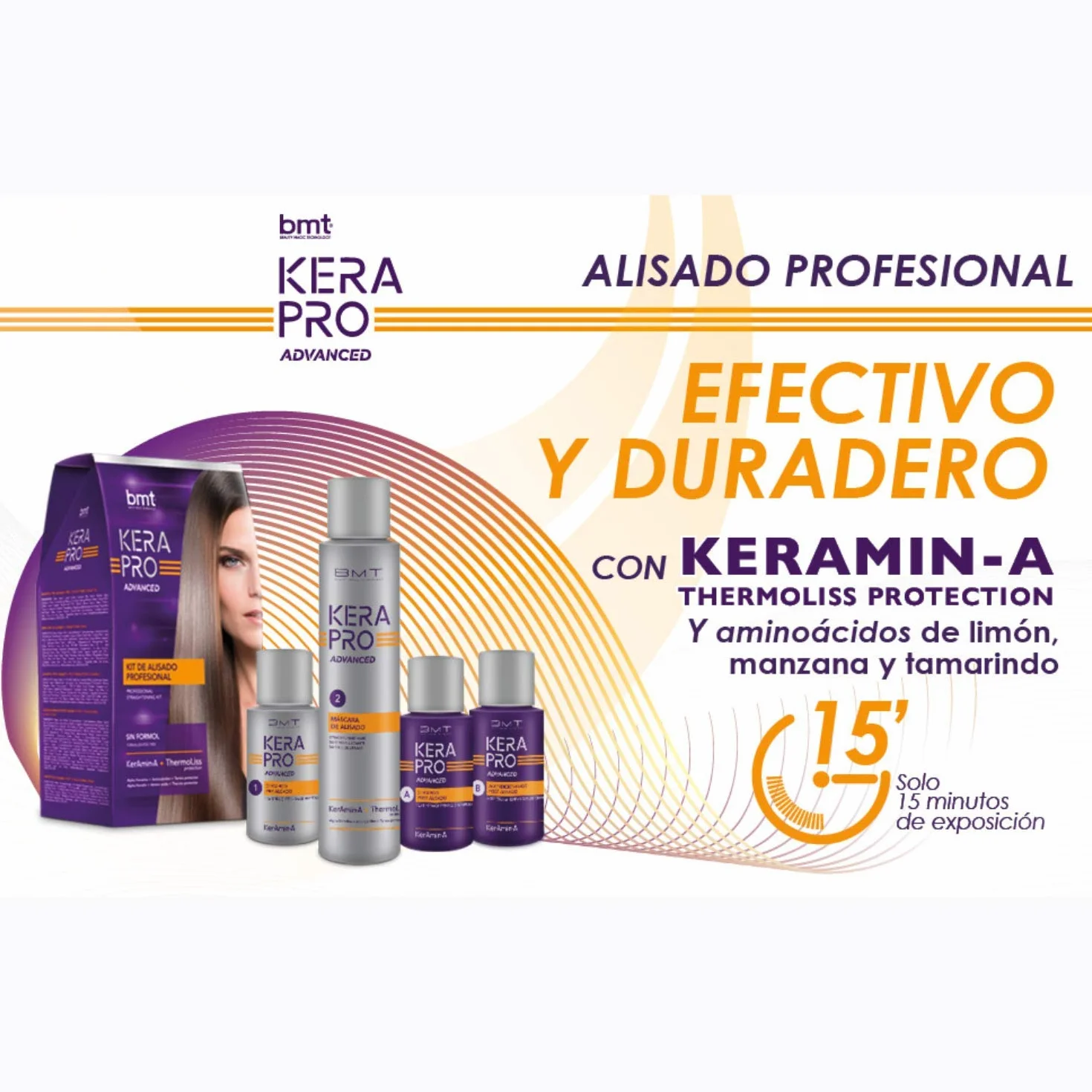 KATIVA BMT KERAPRO Advanced Kit de Alisado Profesional Keramin-A ThermoLiss Sin Formol 240 ml