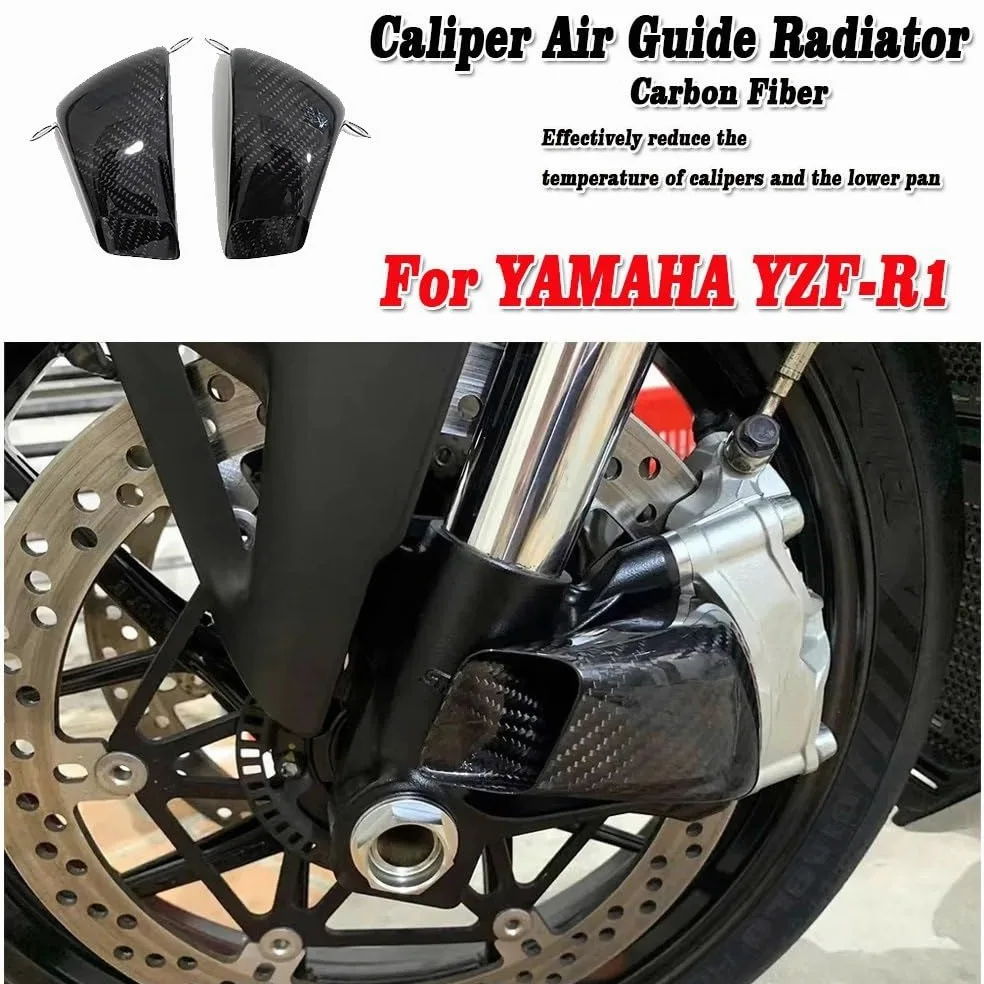 Ajuste para Yamaha YZF-R1 Pinza de Fibra de Carbono Cubierta de radiador conductos de Aire Freno refrigeración disipador de Calor Conducto Aire Freno Delantero(Matte)