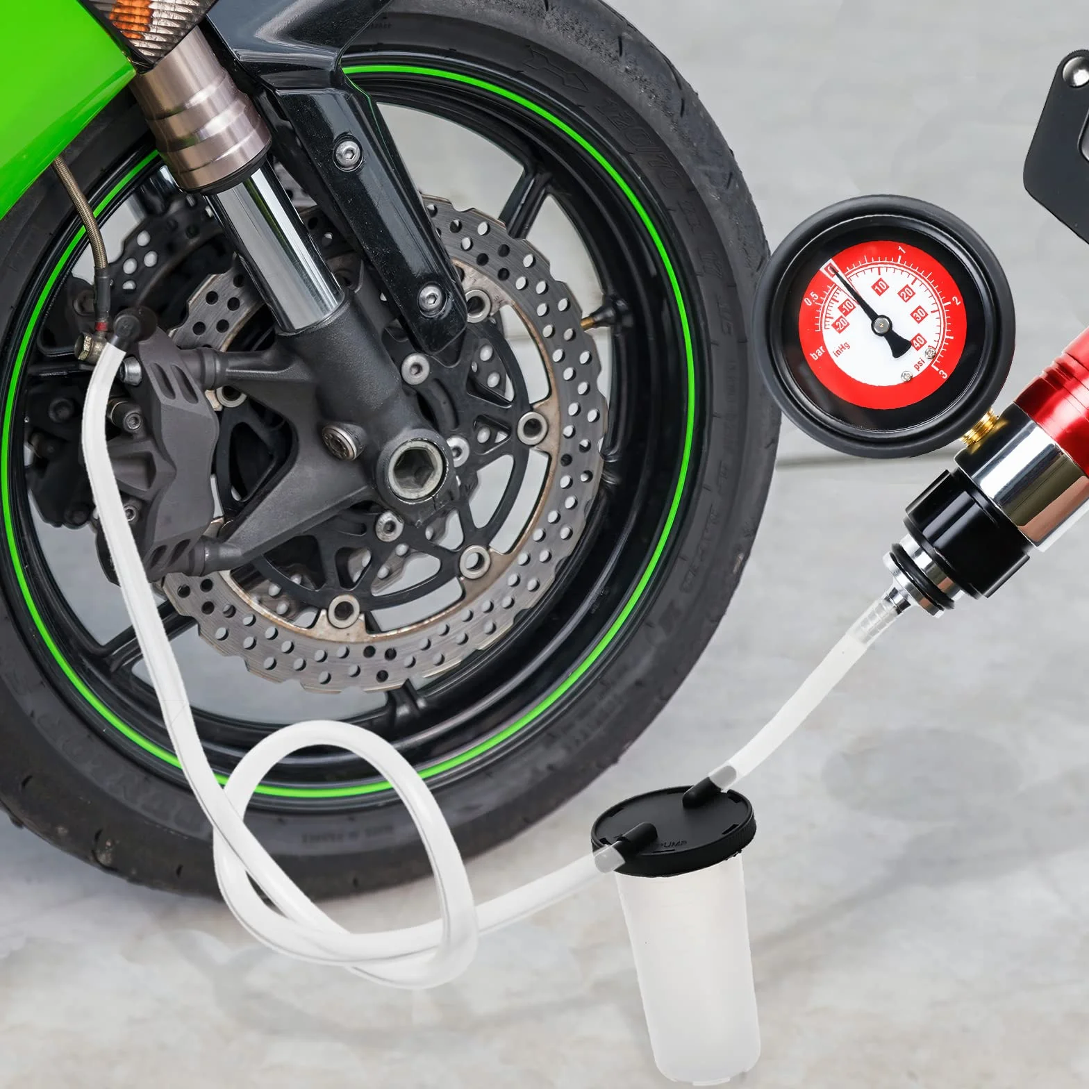 BOOMSTART 21 Piezas Equipo de Purga de Frenos, Probador de Bomba de Vacío de Freno con Manómetro, Adaptadores para Coche Vehículo Automotriz, Camión y Moto