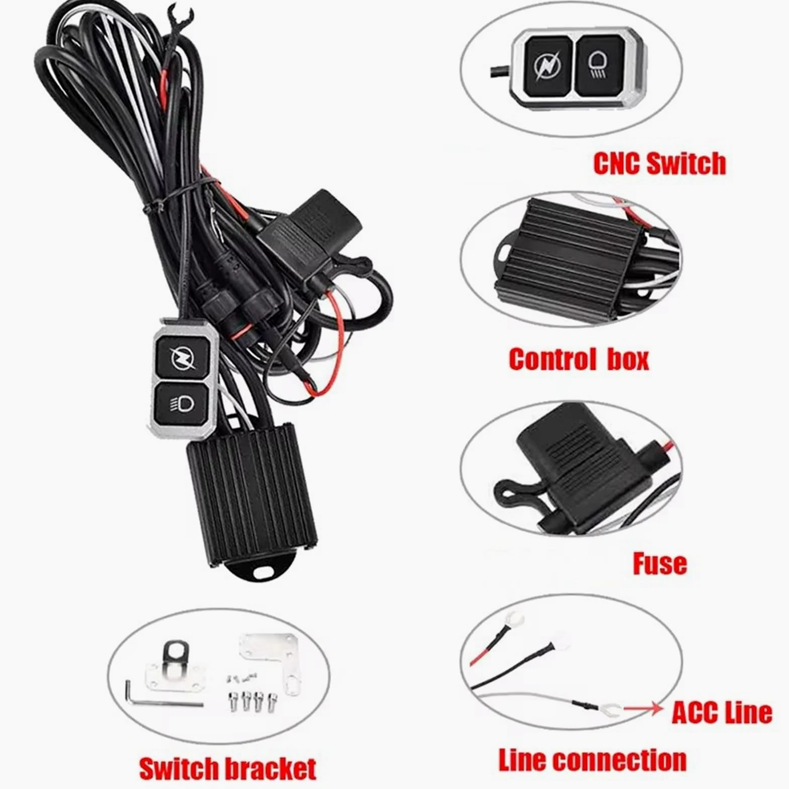 Genérico Motocicleta Delanteros para CRF1100L para CRF 1100L, Foco LED De Doble Color para Motocicleta, Faros Antiniebla, Luces Auxiliares