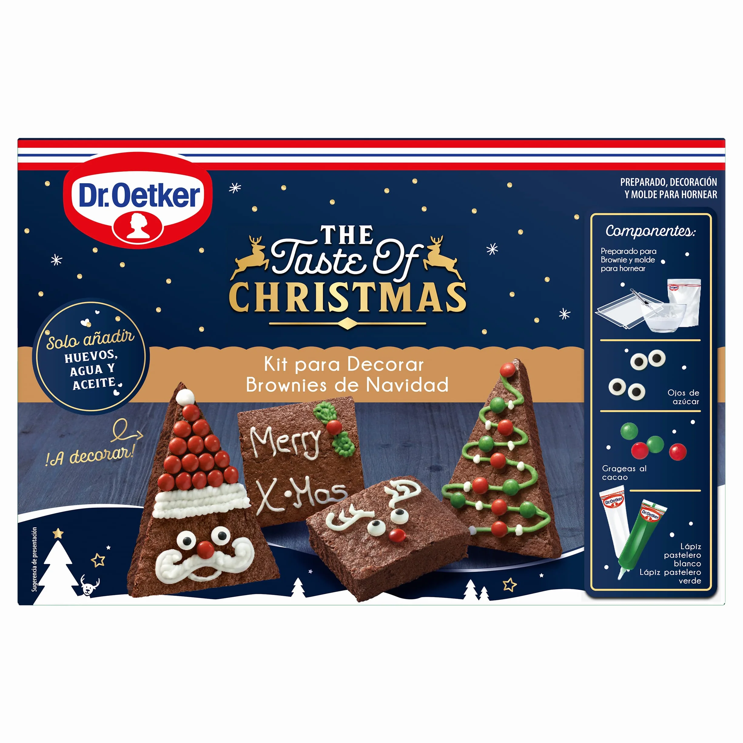 DR. OETKER Kit Brownies Navidad 513 g Intenso Sabor a Chocolate