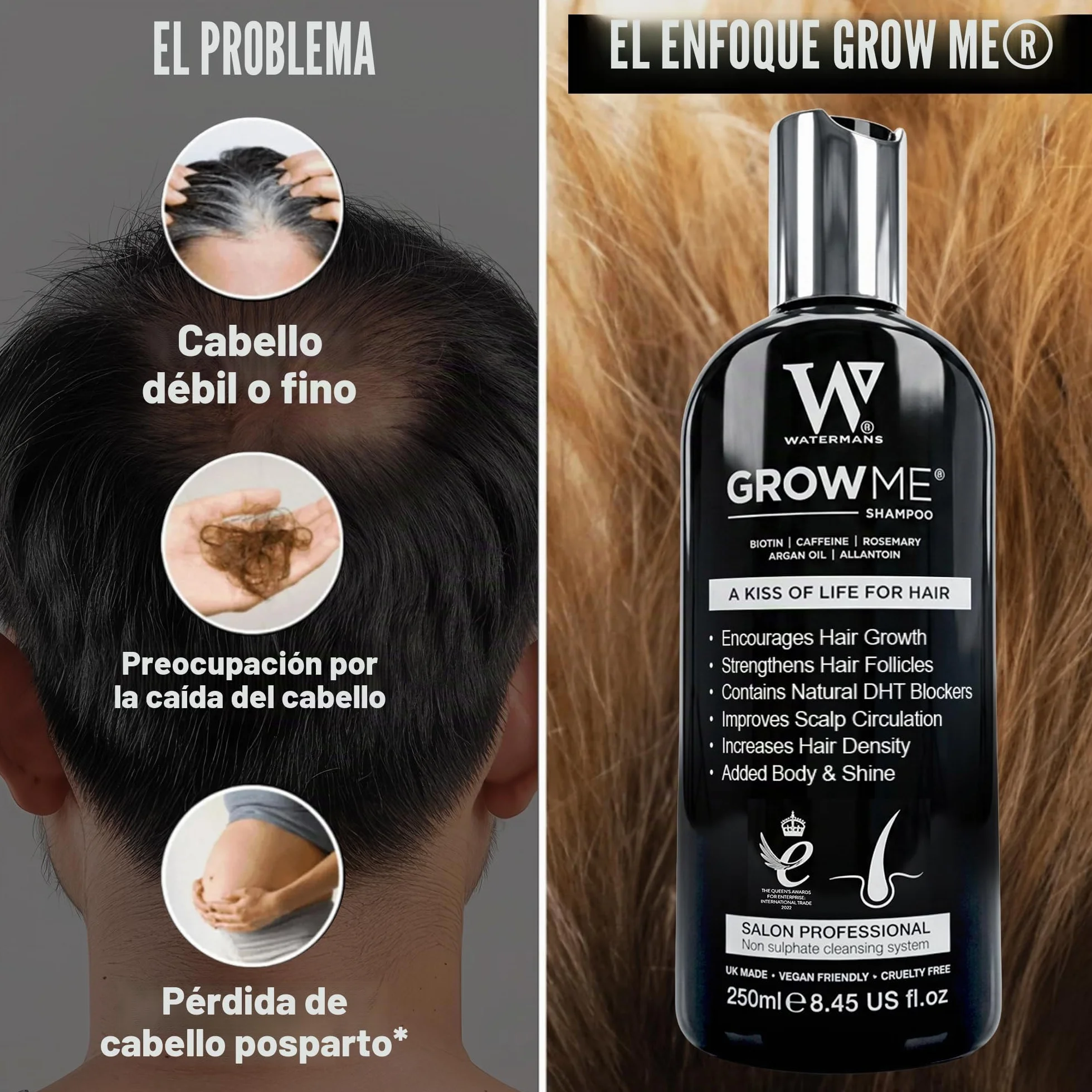 Watermans Champú Crecimiento Cabello Anti-Caída 250ml