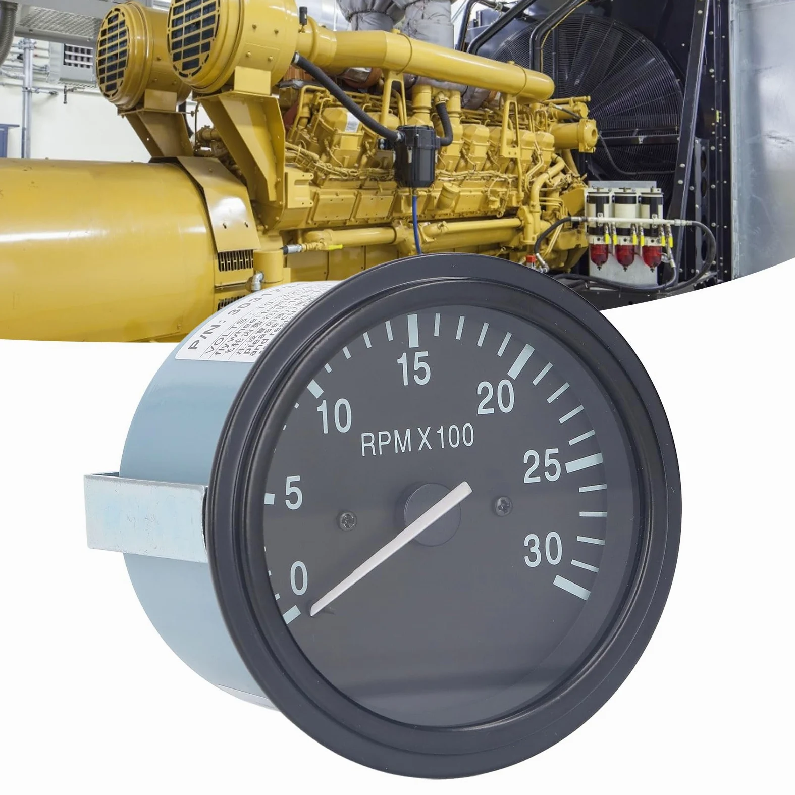 3031734 Medidor de Tacómetro del Motor, Medidor de Tacómetro Azul Universal para Automóvil Luz Negra entre Cambios 0-3000 RPM Indicador de Presión de Aceite para Generador DC10-32V