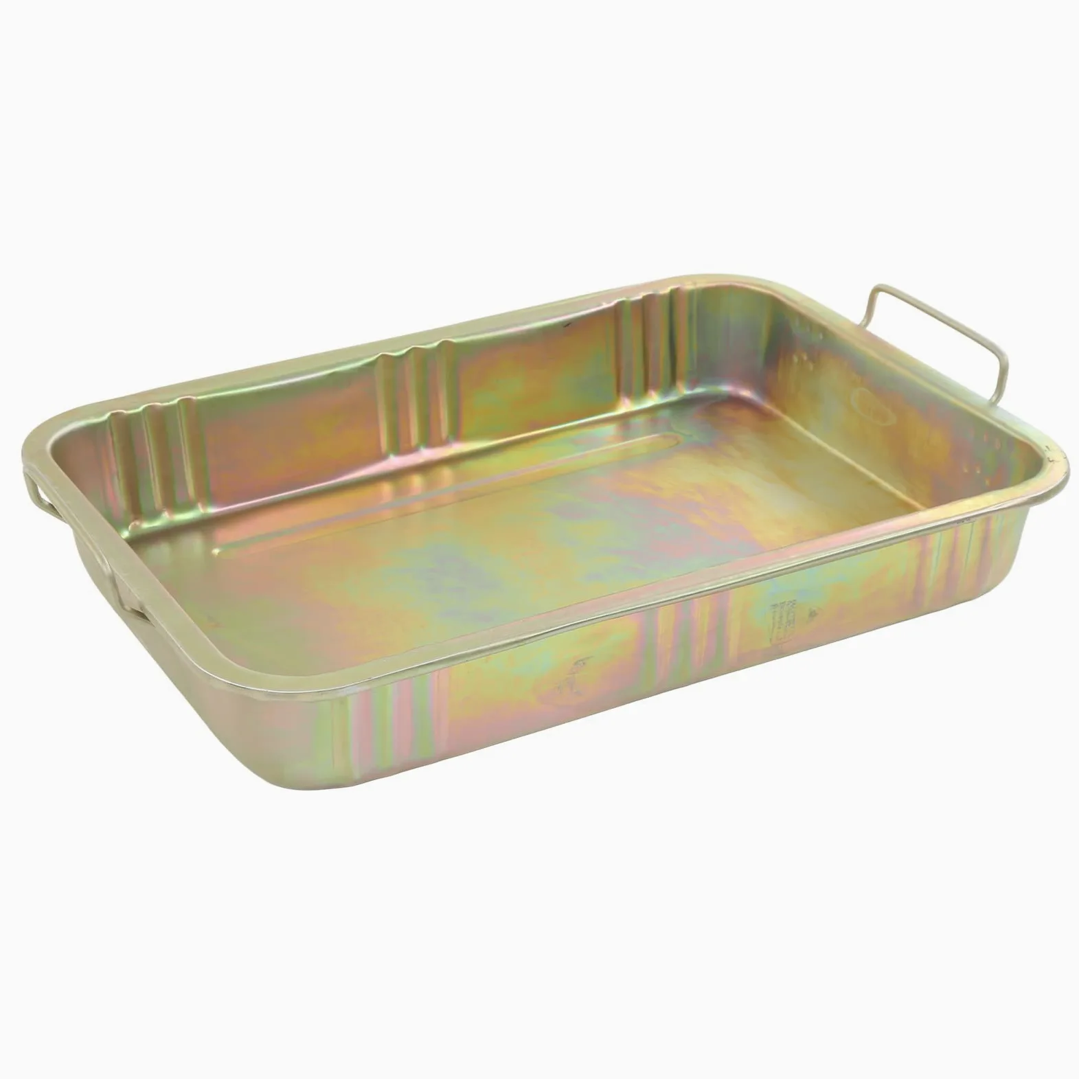 Cocoarm Bandeja de Goteo de Aceite Contenedor de Drenaje de Aceite de Metal Galvanizado con Muescas de Transporte Protección Universal del Piso para Automóvil, Motocicleta, Mantenimiento de Barcos,