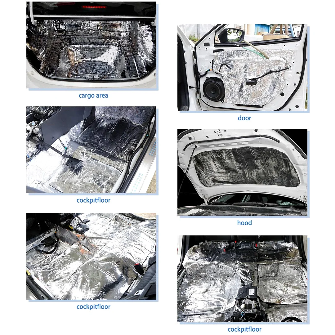 sourcing map 300x100cm Aislante Térmico Lámina Insonorizante Forro Papel Adhesivo 10mm De Espesor Espuma Aislante Acústico Insonorización Coche 3㎡