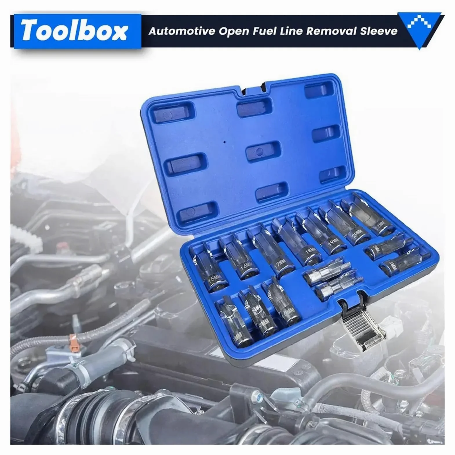 NOX Sensor Óxido Nitrógeno Juego Enchufes Con Sensores Oxígeno, Herramientas Extracción Unidades 3/8 "y 1/2", Llaves Inglesas Reparación Con Caja Almacenamiento, 14 Piezas