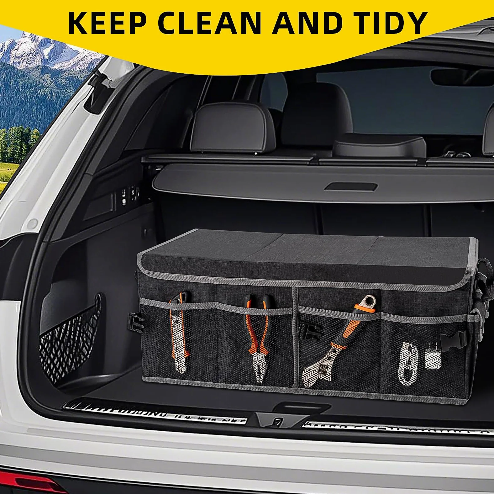 Organizador de Coche Almacenamiento para BMW 2er Cabrio | Typ F23 (auch M240i), Organizador Maletero Plegable Impermeable Base Antideslizante Reforzada y Robusta