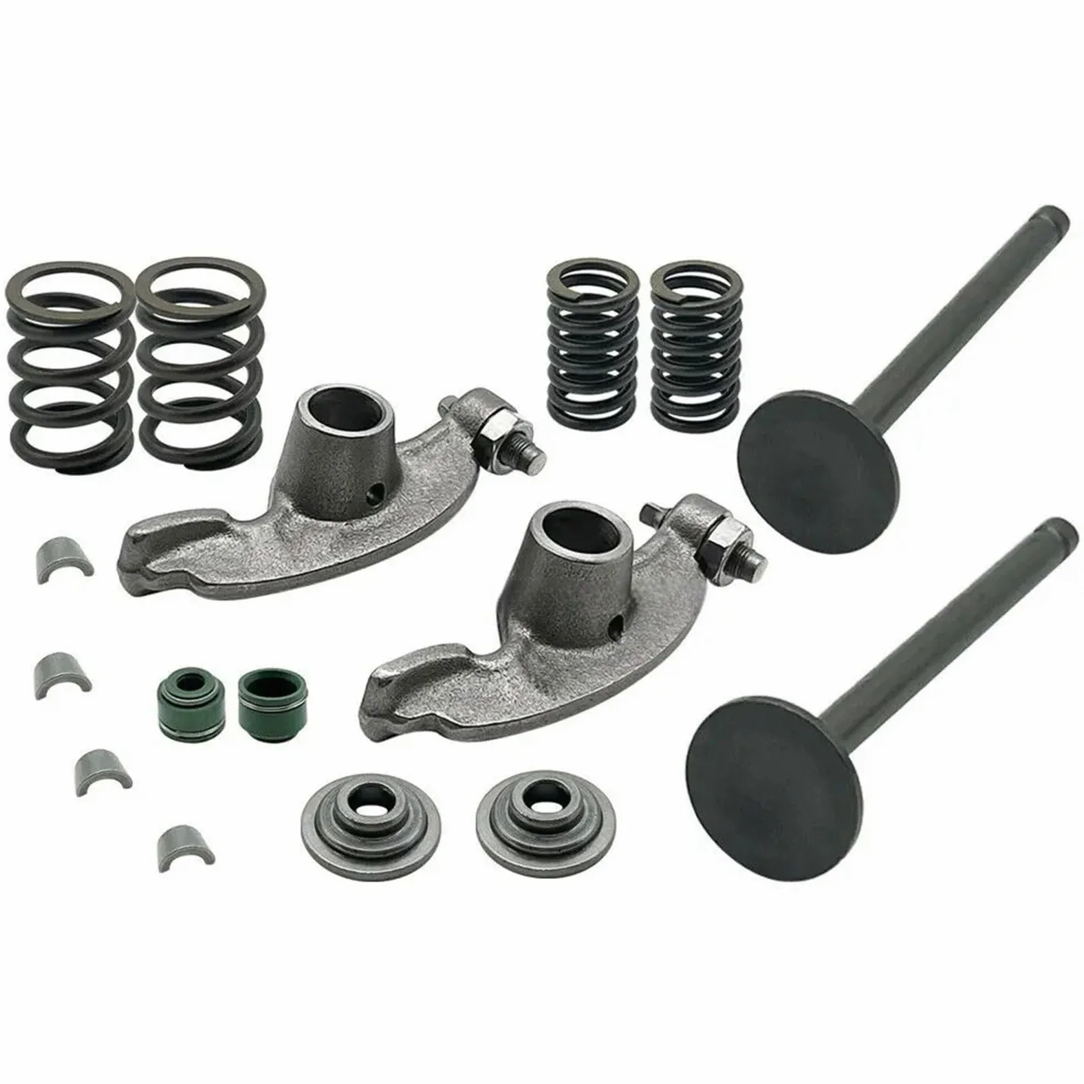 pieza distribución motor Compatible con Honda XR80R XR80 XR75 XL85S XL75 XR100 2X brazo basculante y válvulas de escape de admisión resorte varilla empujadora escape