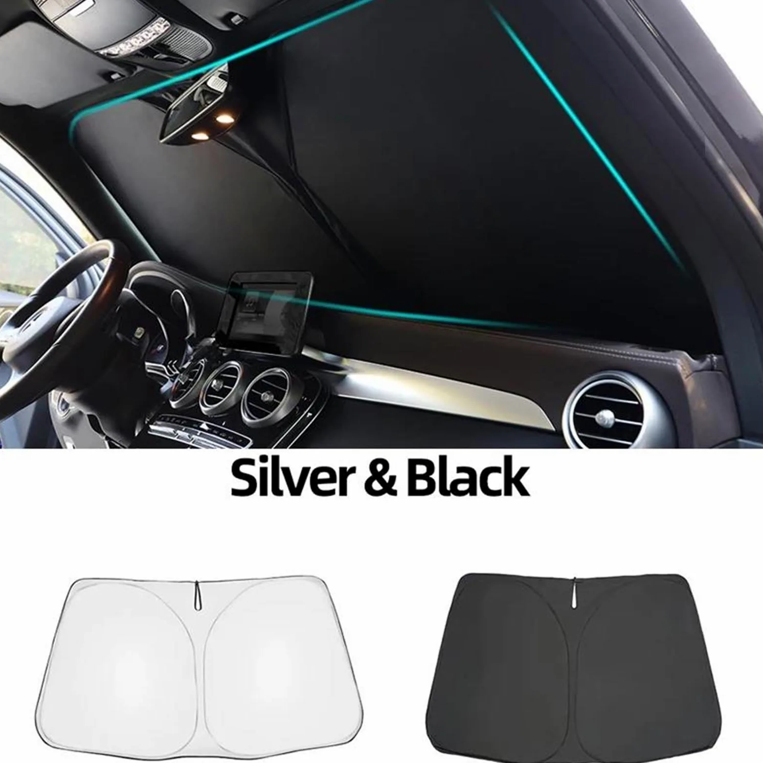 Parasol Coche para Hyundai para Grand para Santafe XL 2013-2020 Coche magnético Parasol Parabrisas Delantero Ventana Lateral Trasera Visor(F Windshield A)