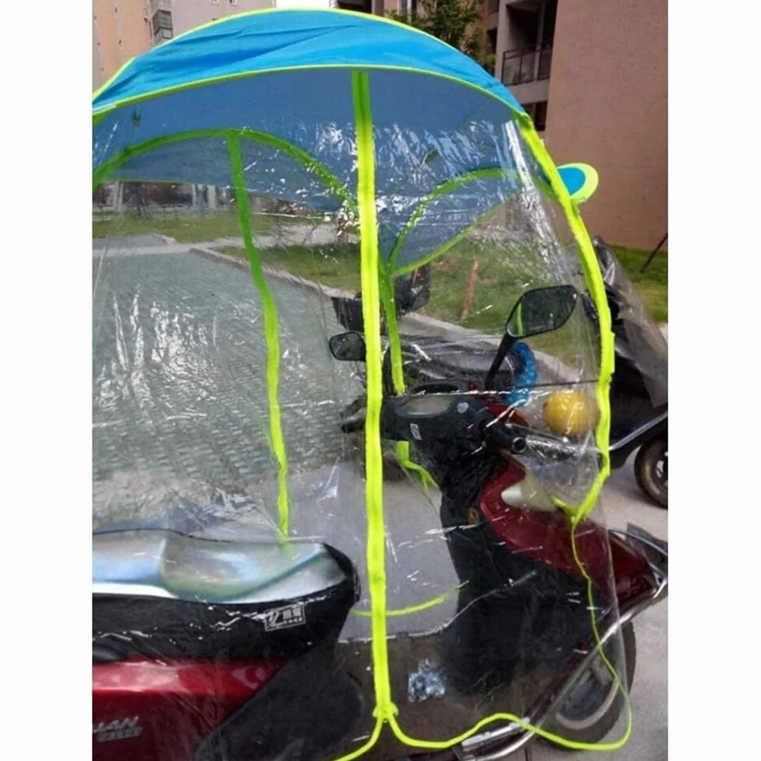Paraguas plegable de la sombrilla del scooter para las motocicletas con los espejos, cubierta impermeable de la lluvia y protección UV, toldo portátil ligero para una visibilidad y comodidad mejoradas