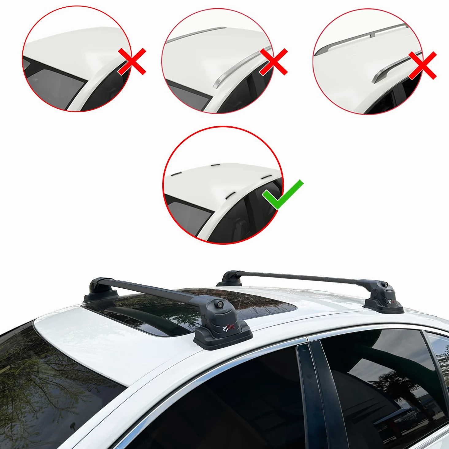 Compatible con BMW Serie 3 (E90) 2005-2012 Modelo Ace-3 Barra de Techo Auto Portaequipajes Barras Transversales Negro Aluminio 2 Barras