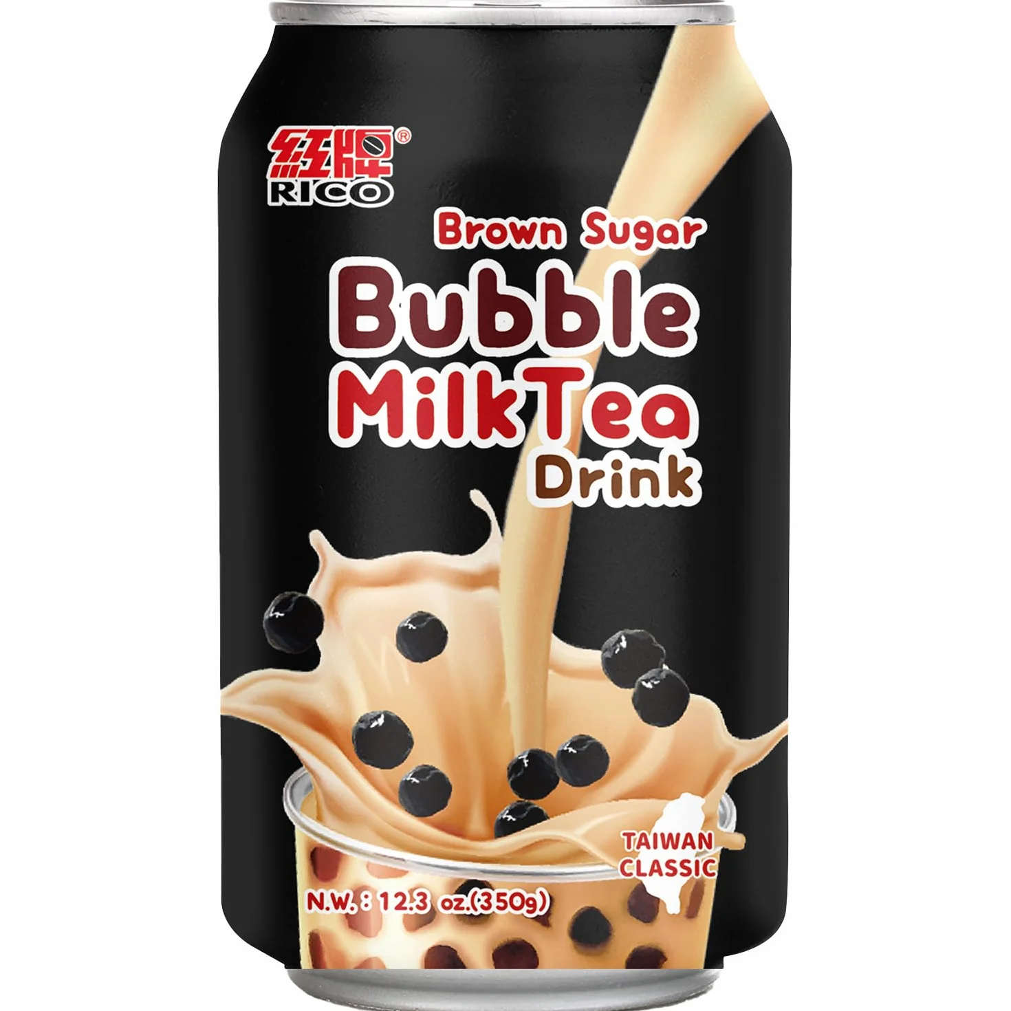 RICO Té de leche con burbujas y azúcar moreno 340 ML