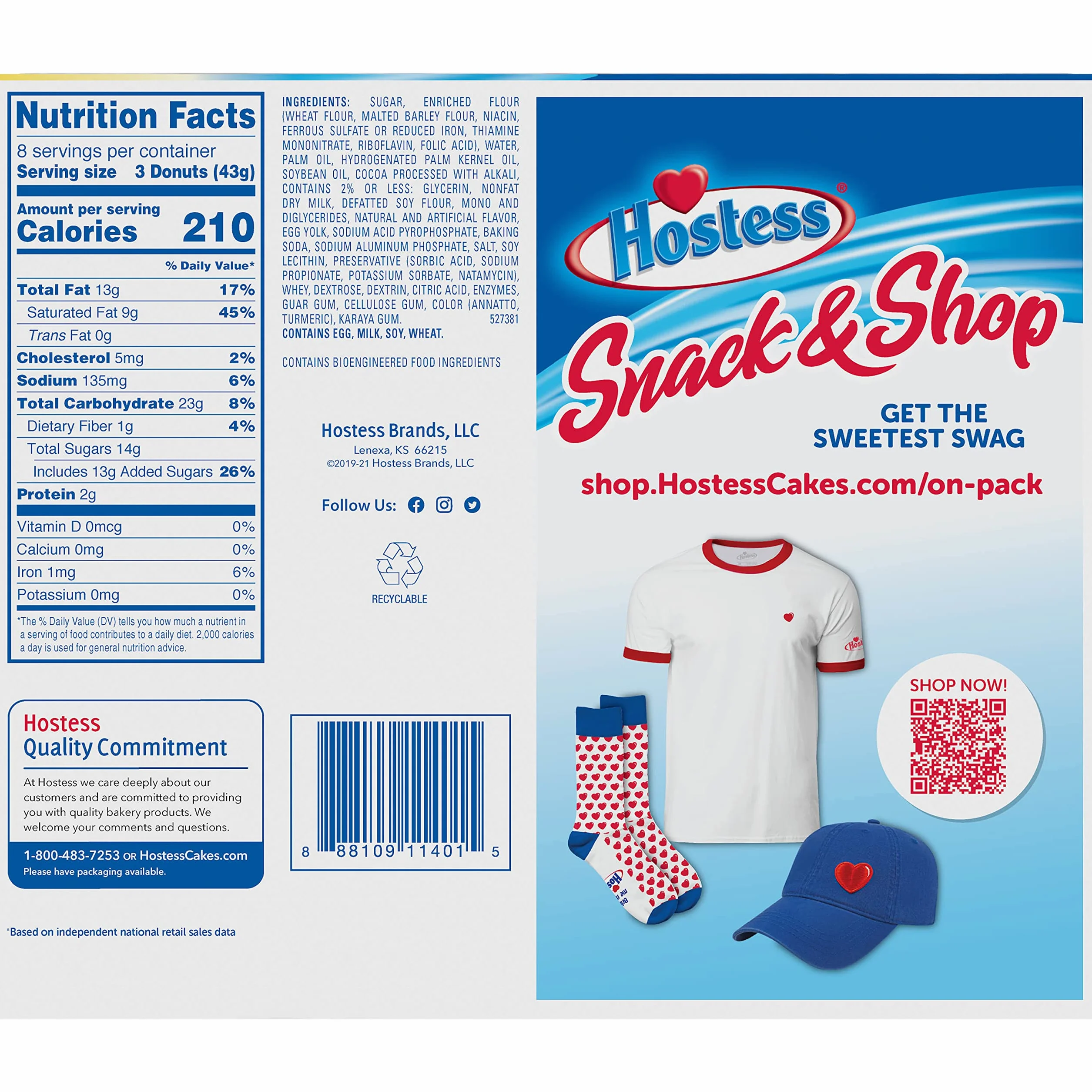 Hostess Caja de Donettes Heladas 12 Onzas