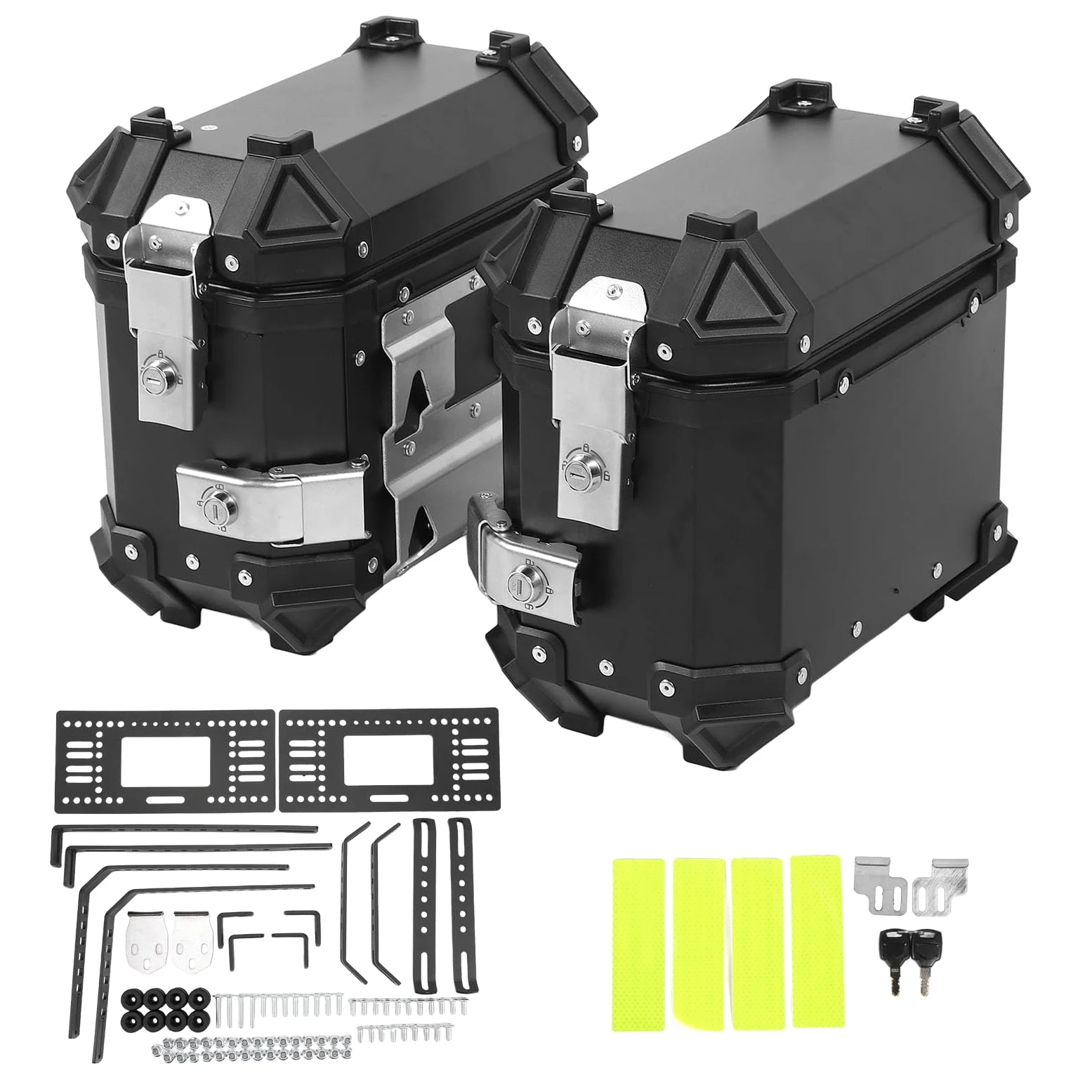 Akozon Caja de Motocicleta Aleación de Aluminio Caja de Silla de Montar Hard Support Rack Casco Equipo de Montaña