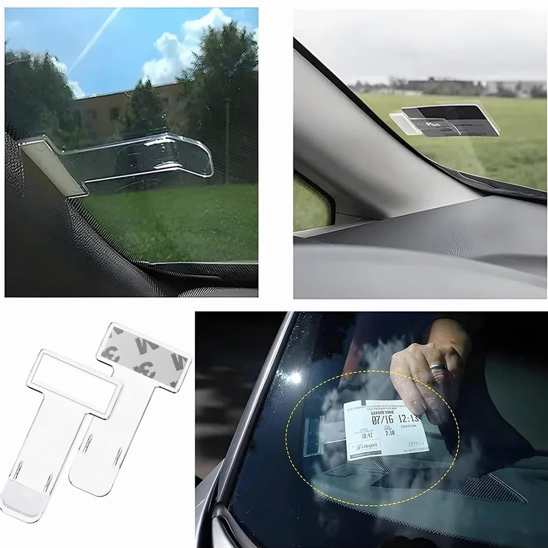 Clip para boletos de Parabrisas, Clip para boletos de estacionamiento, Clip para boletos Autoadhesivo para Permiso de Parabrisas, Clips para permisos para automóviles, Camiones y caravanas