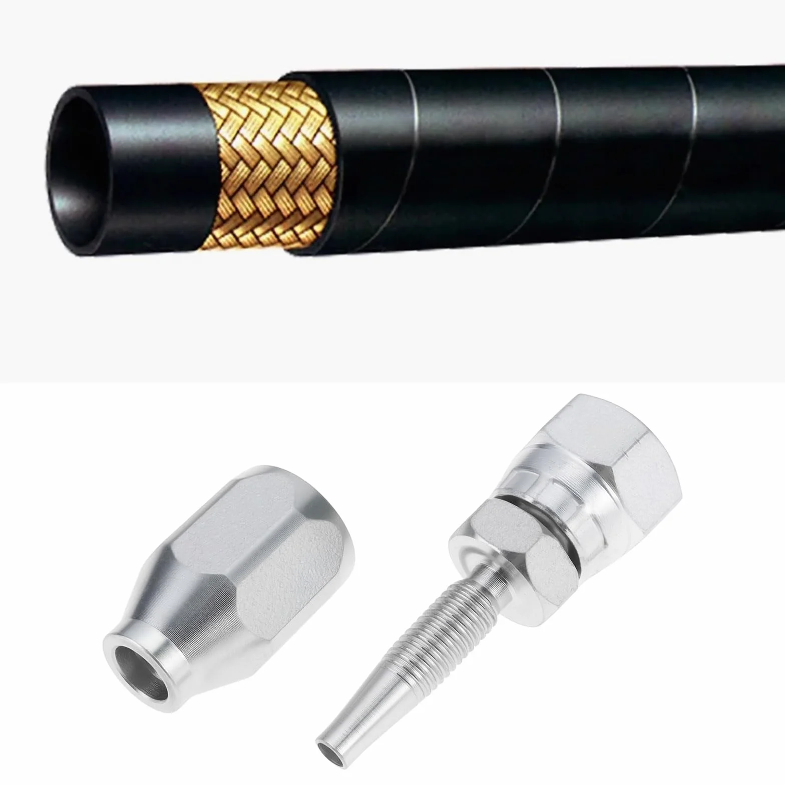 OTOTEC accesorios de manguera hidráulica reutilizables BSP 1/4 pulgadas R1T 1SN