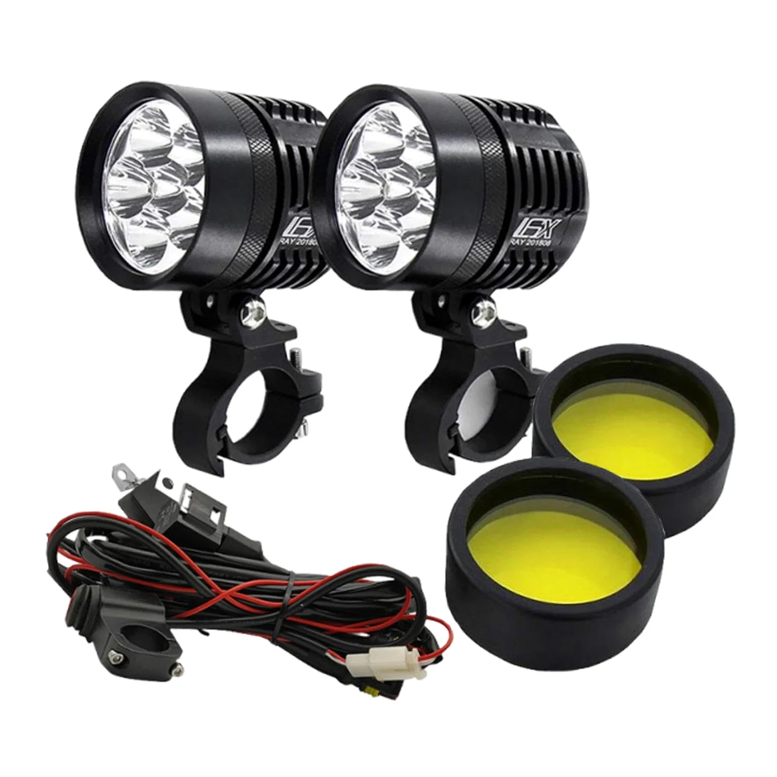Intermitentes LED Moto 6500LM 12V, Par de Luces Antiniebla de Rendimiento, Diámetro 6cm (2.36"), Aleación y PC, Fácil Instalación