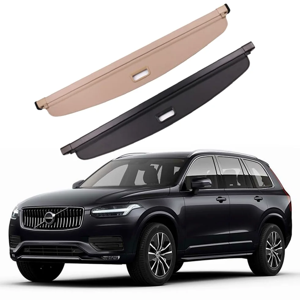 XENITE Coche Retráctil Cubiertas De la Carga Maletero Cubierta Cargo Cover para Volvo XC90 2016-2020 2021 2022 2023 2024 Protectora Interiores Almacenamiento Accesorios,Blackstyle
