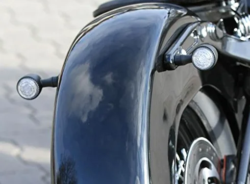 Intermitentes de moto traseros homologados Bullet LED Colorado 3 en 1 Combo, luces de posición negras. Faros para Café Racer Scrambler Bobber Custom Chopper Harley Davidson Sportster Dyna 883 1200 XL Iron Nightster Forty Eight Seventy Two Super Low Glide