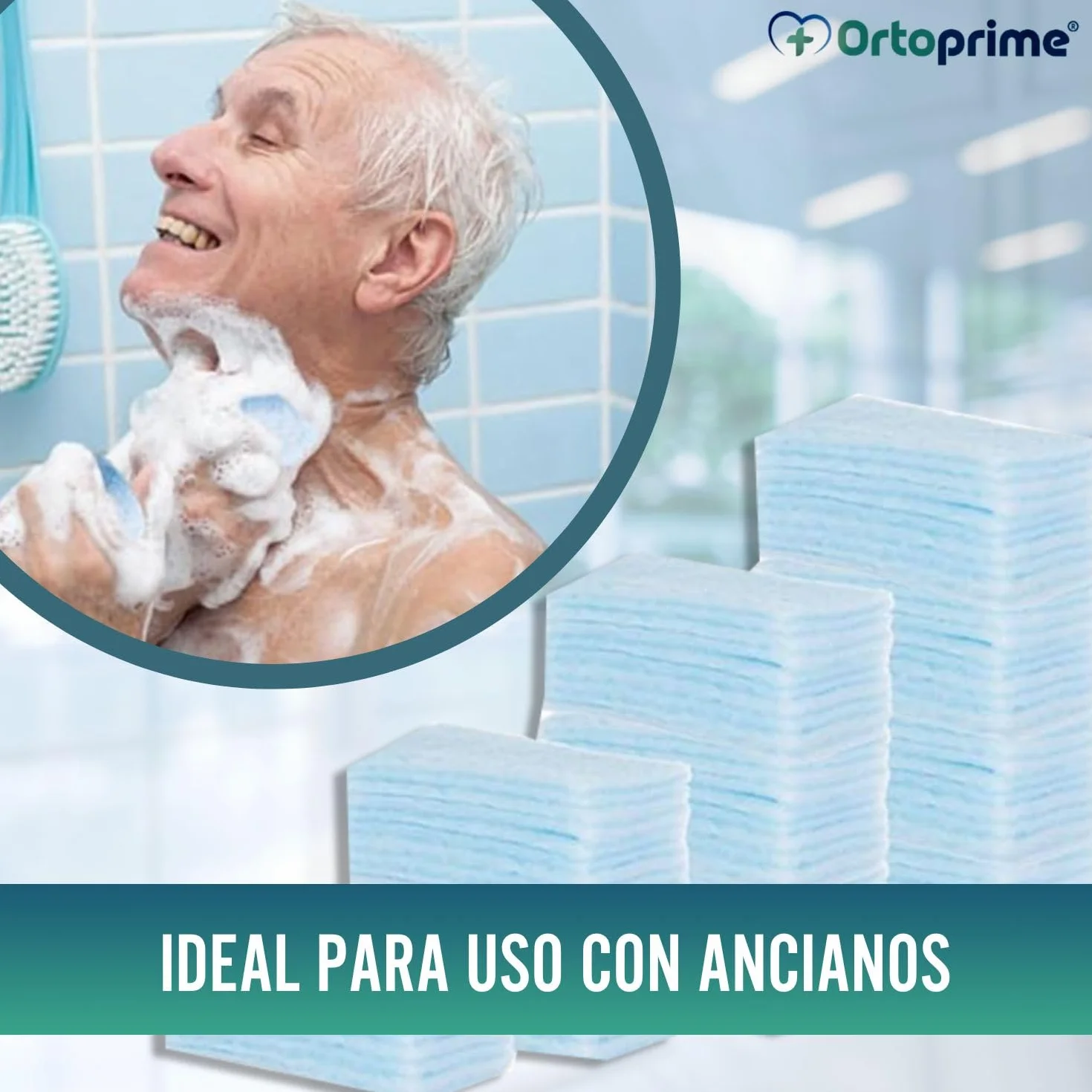 OrtoPrime 240 Esponjas Jabonosas Desechables Hipoalergénicas Suaves - Toallitas Jabonosas para Bebes Niños y Adultos