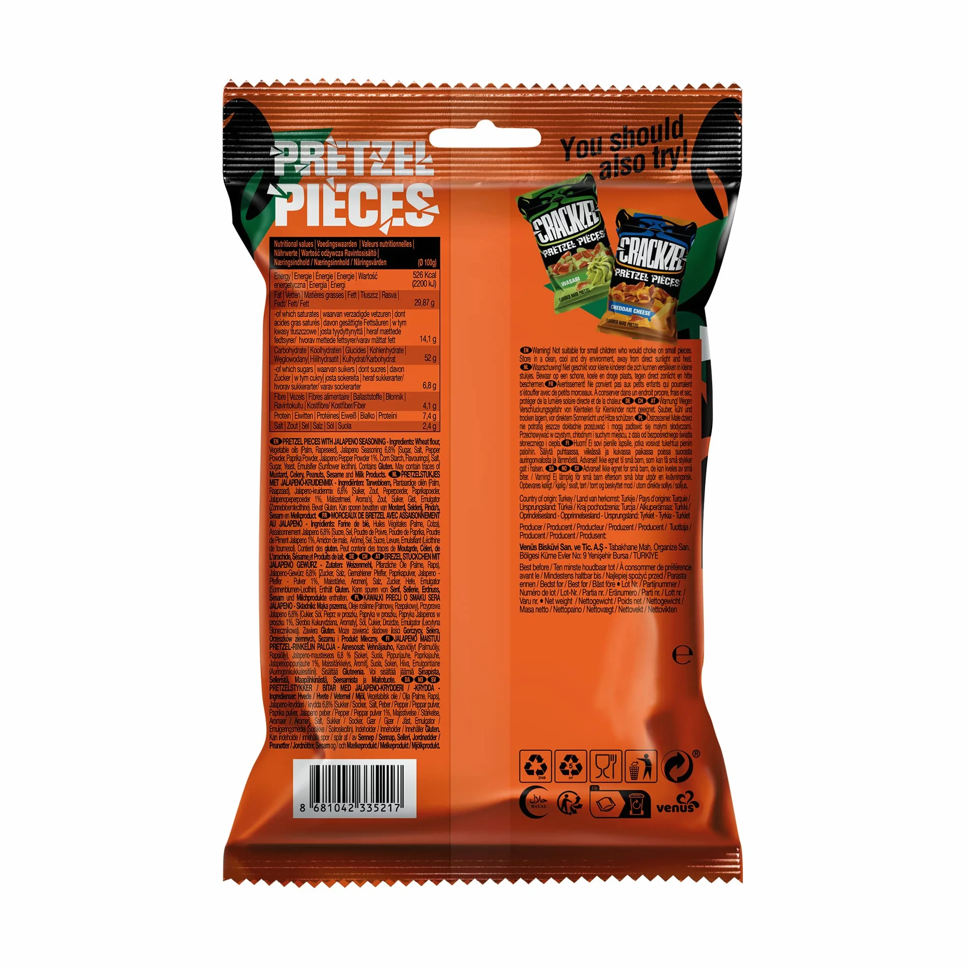 Crackzel Jalapeno Pretzel Pieces 24 x 85 gr