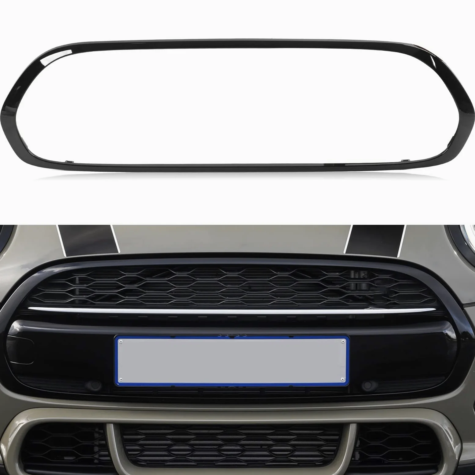 Aramox - Juego de 5 Embellecedores de Cubierta Envolvente para Faros Delanteros Y Traseros, Repuesto Negro Brillante para Mini F55 F56 F57 One S JCW 2014+