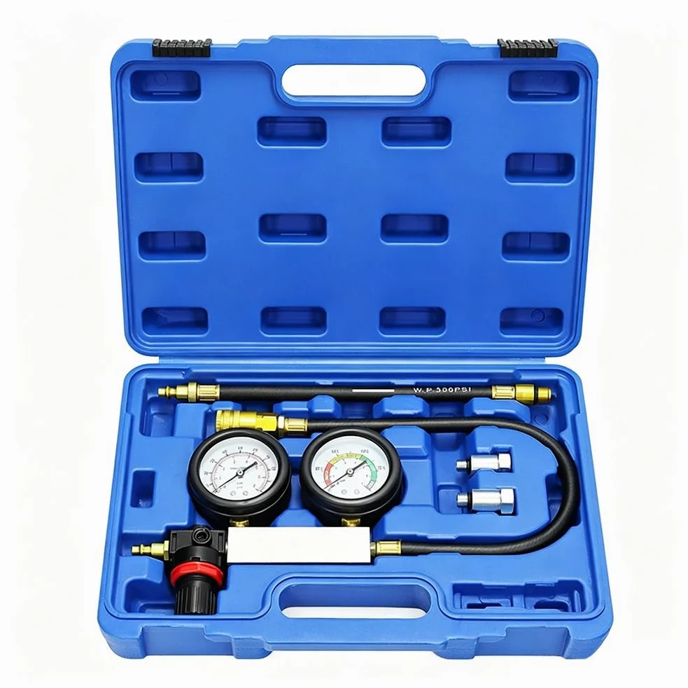 10PCS Comprobador de Compresión y Fugas, Probador de Compresión Automotriz | Para Motores de Gasolina y Diésel,Medidor de Presión de Fugas de Cilindros