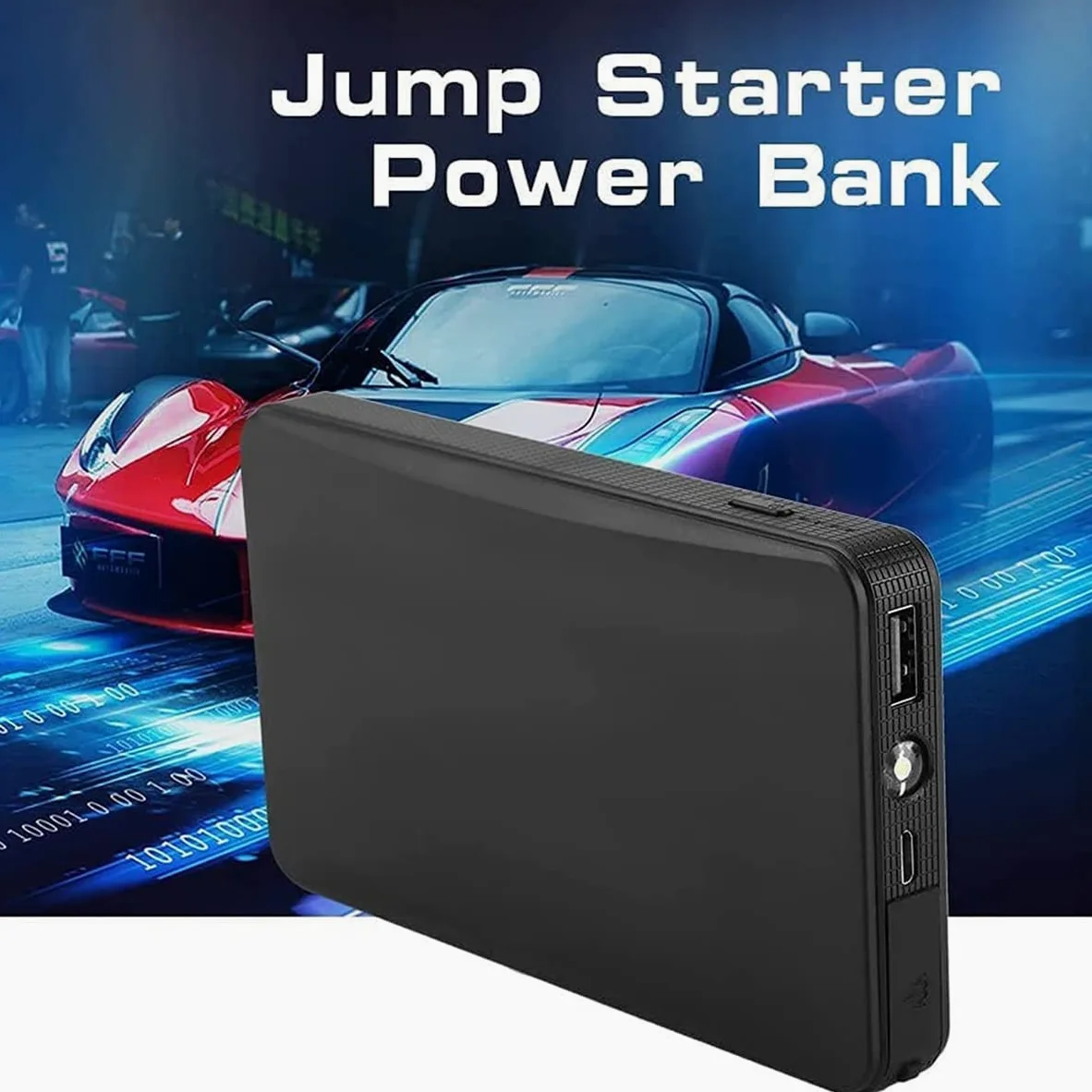 Arrancador de Coche de 20000 mAh, Dispositivo de Arranque portátil para Coche de 12 V, Cargador de Coche, arrancador de Emergencia con Pinza, Linterna LED y Cable.