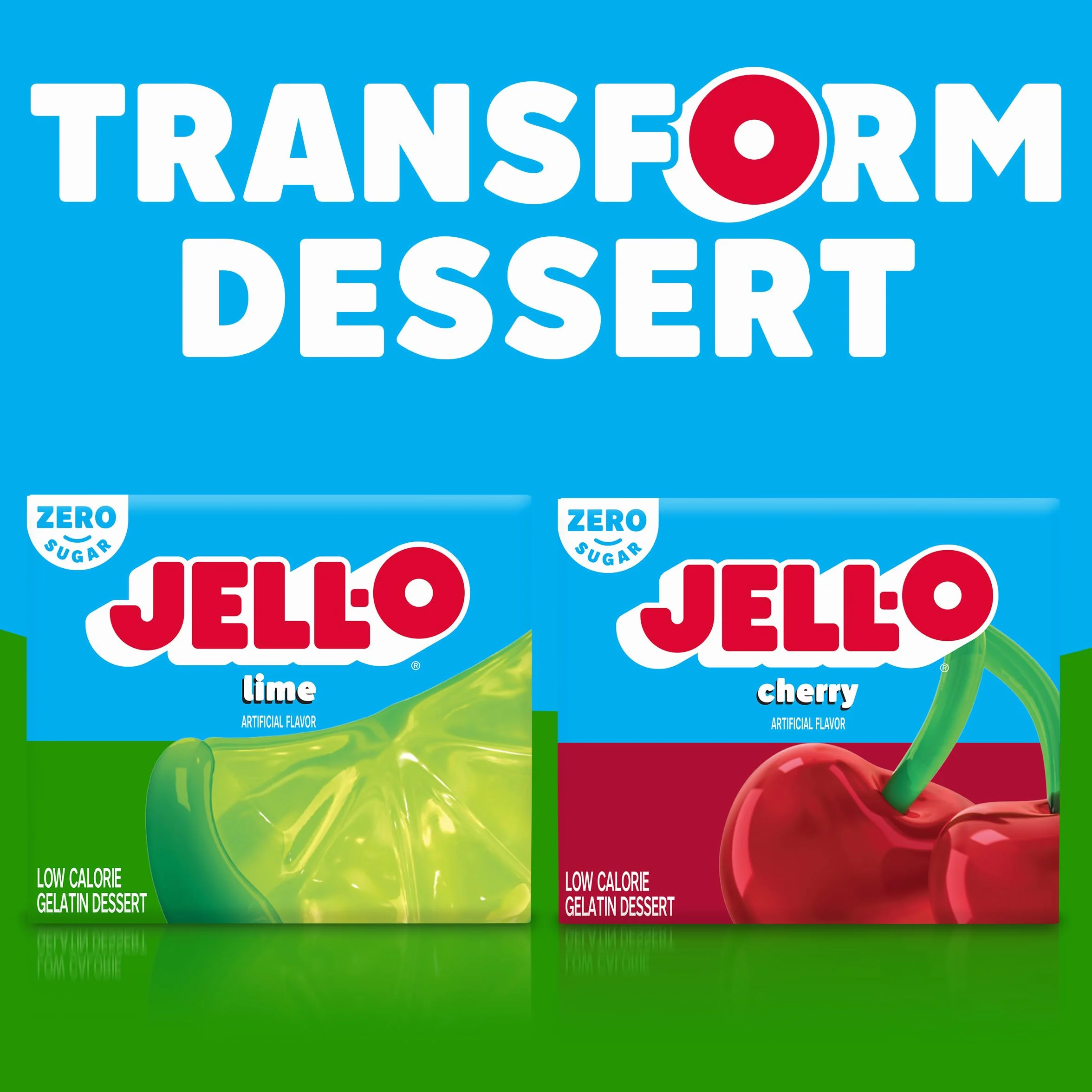 JELL-O Postre de gelatina baja en calorías de limón sin azúcar, 8.5 g