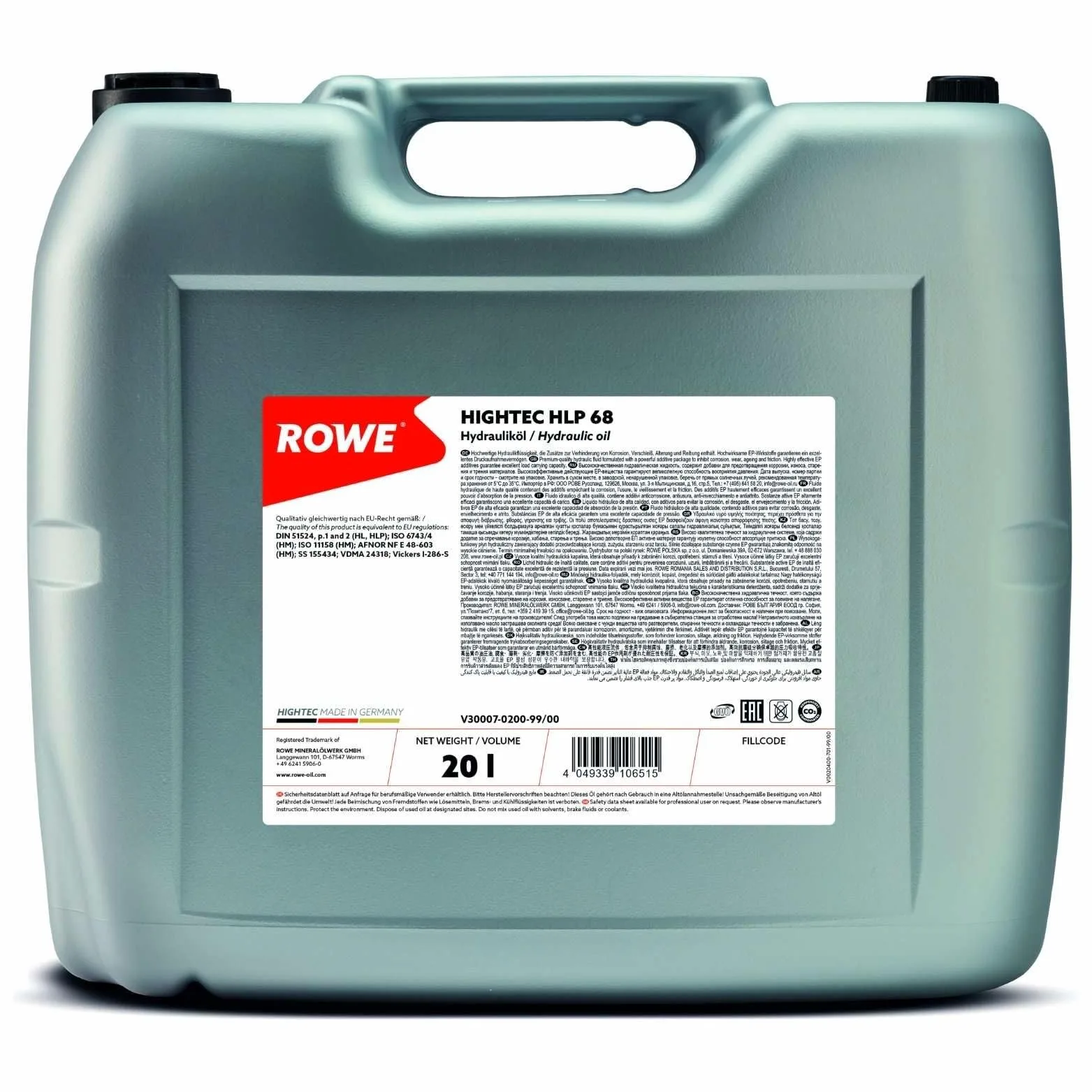 ROWE 30007-0200-99 Aceite hidráulico 20L