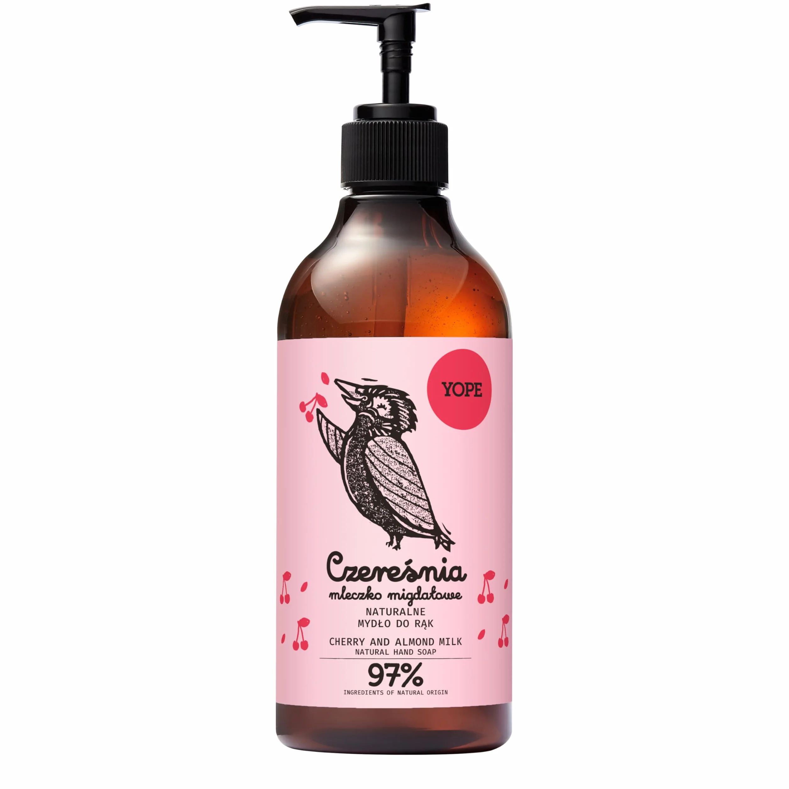 YOPE Jabón de Manos Hidratante Pantenol Aloe Vera 97% Ingredientes Naturales Fórmula Vegana Cereza Leche Almendras 500 ml