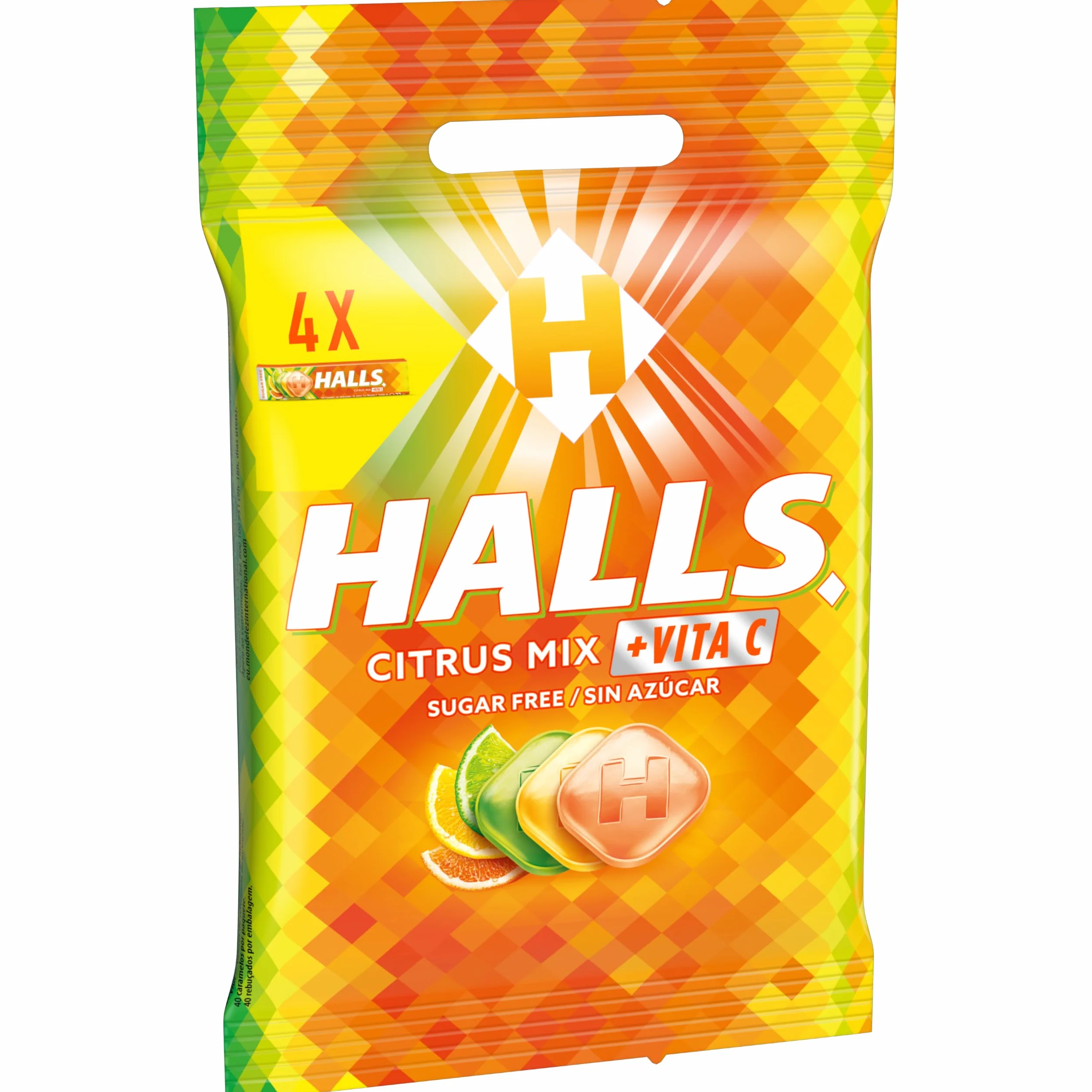 Halls Cítricos Mix Caramelos Duros 4 x 32g
