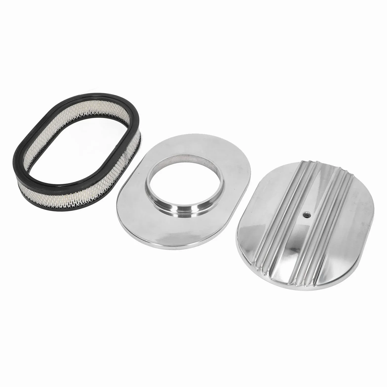 Filtro de Aire Ovalado, Alto Rendimiento, Diseño de Media Aleta, Filtro de Aire de Aluminio, Fuerte y Resistente, Apto para Carburadores, para Coches, Motos, Trabajos Manuales, Afi