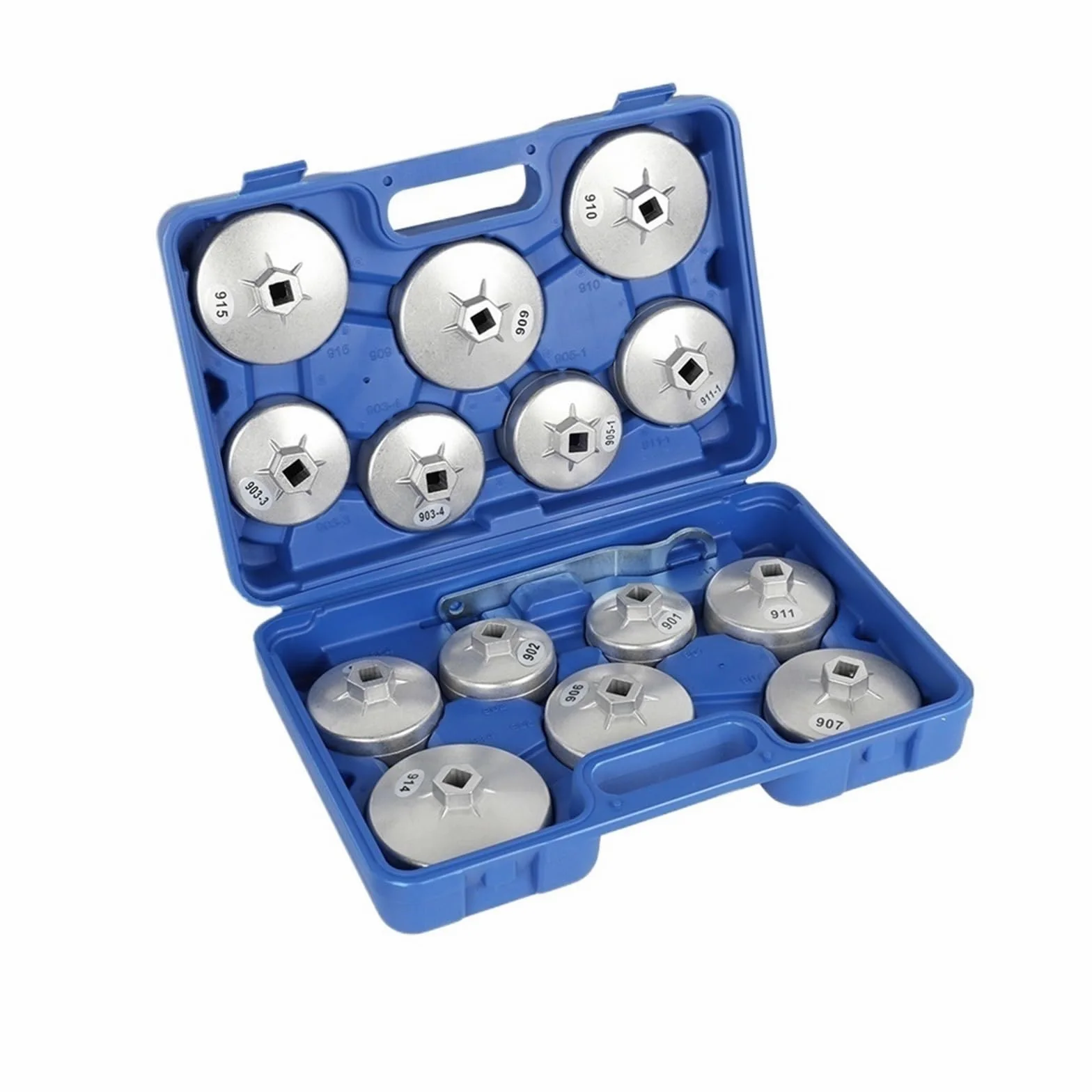 Juego De 15 Piezas Llaves Vaso Para Filtros Aceite Y Tapones Coche, Kit Herramientas Para Extraer Entrada 1/2" (12,5 Mm) Filtro de Aceite para Coche